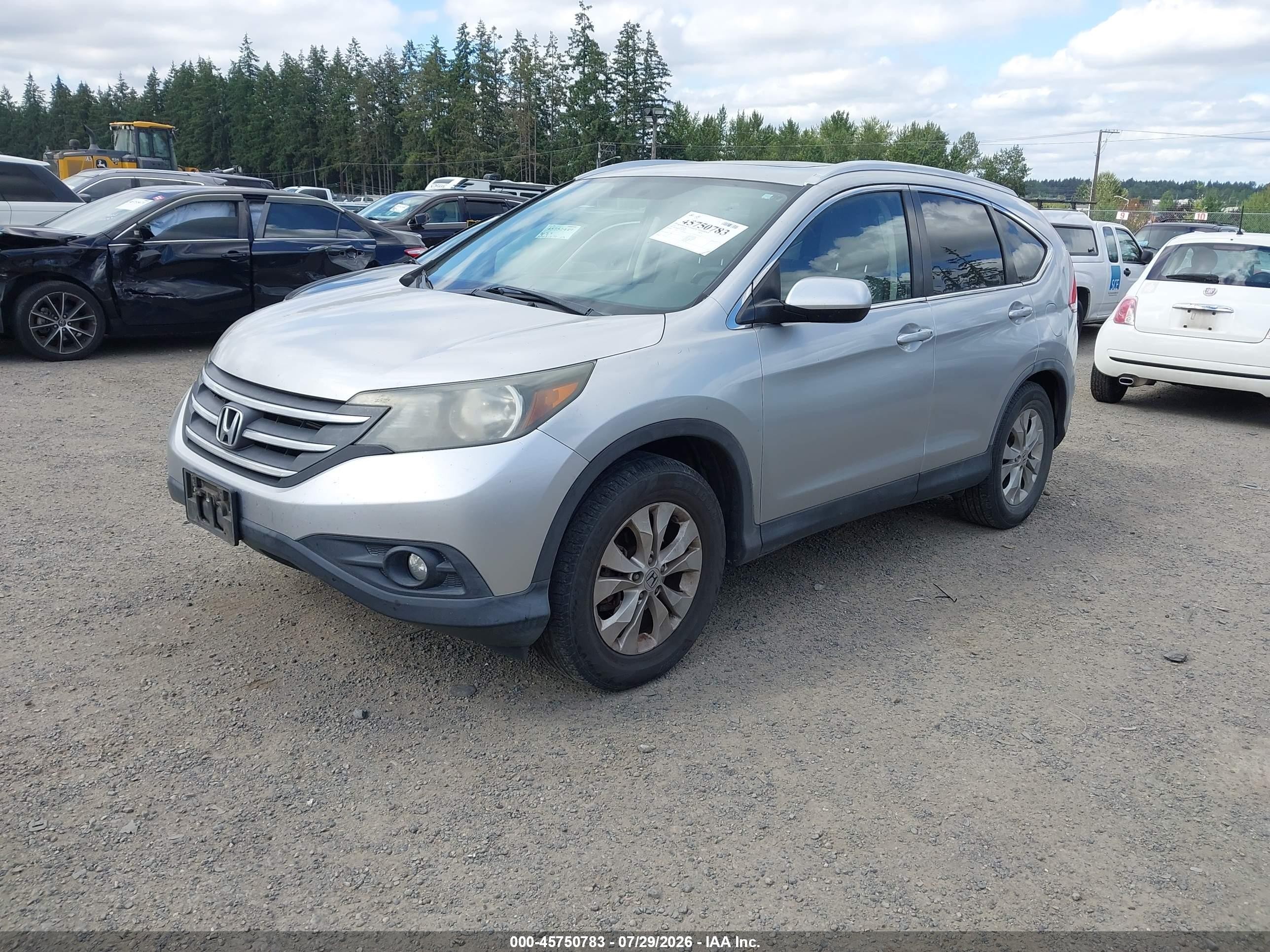 2012 Honda Cr-v Ex-l Silver vin: JHLRM4H72CC007901