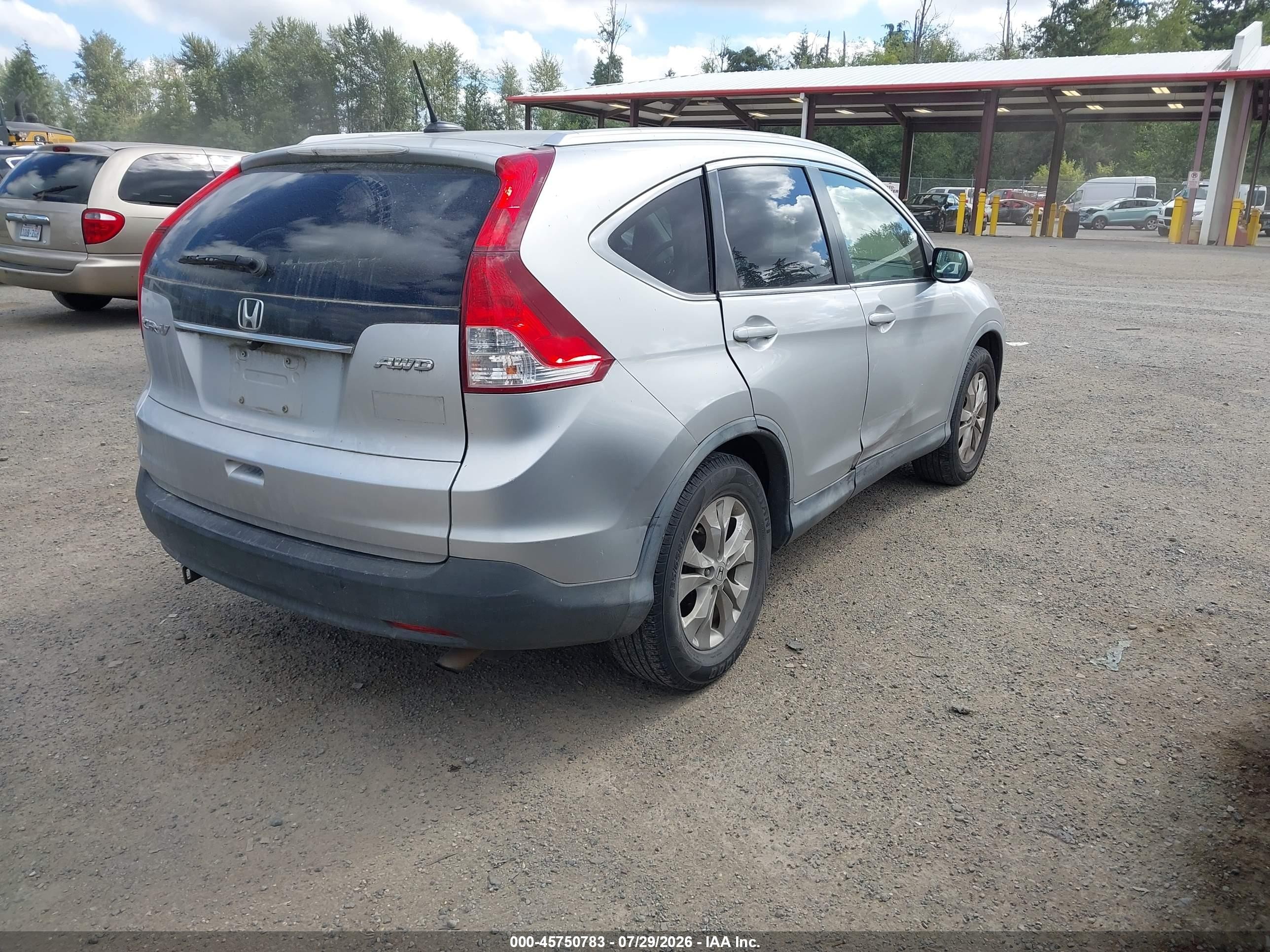 2012 Honda Cr-v Ex-l Silver vin: JHLRM4H72CC007901