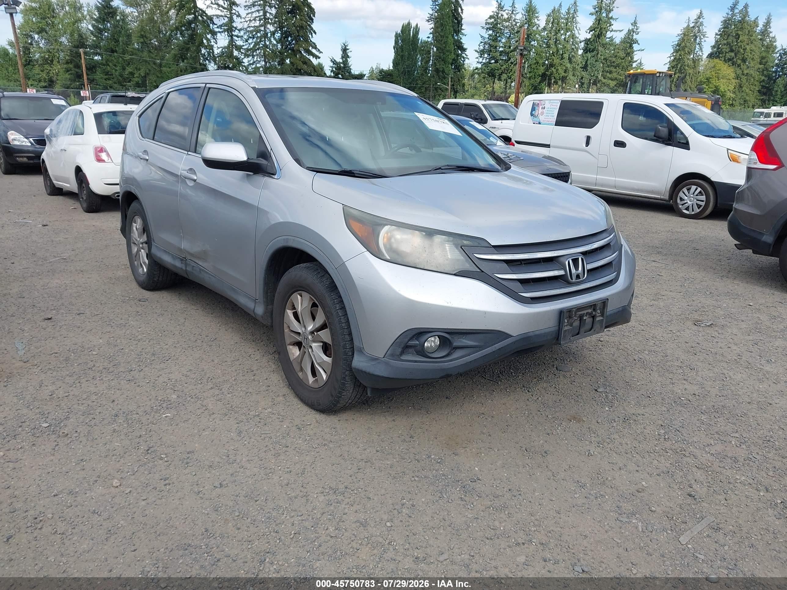 2012 Honda Cr-v Ex-l Silver vin: JHLRM4H72CC007901