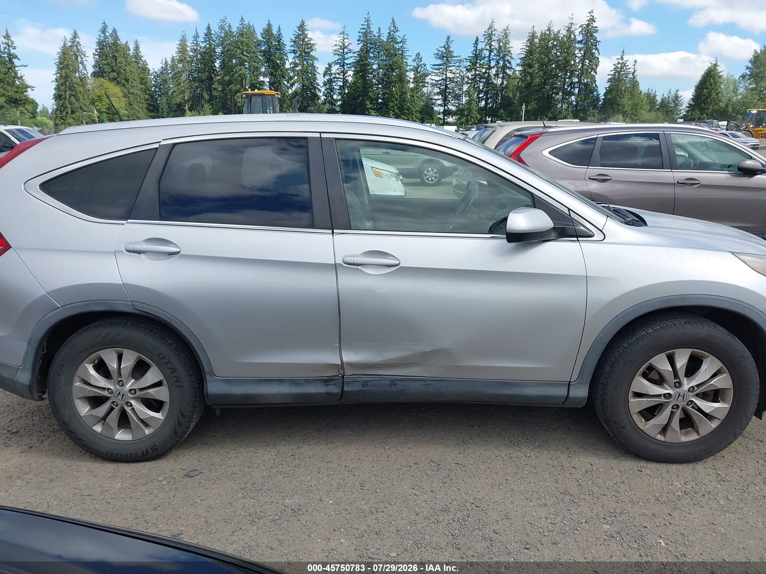 2012 Honda Cr-v Ex-l Silver vin: JHLRM4H72CC007901