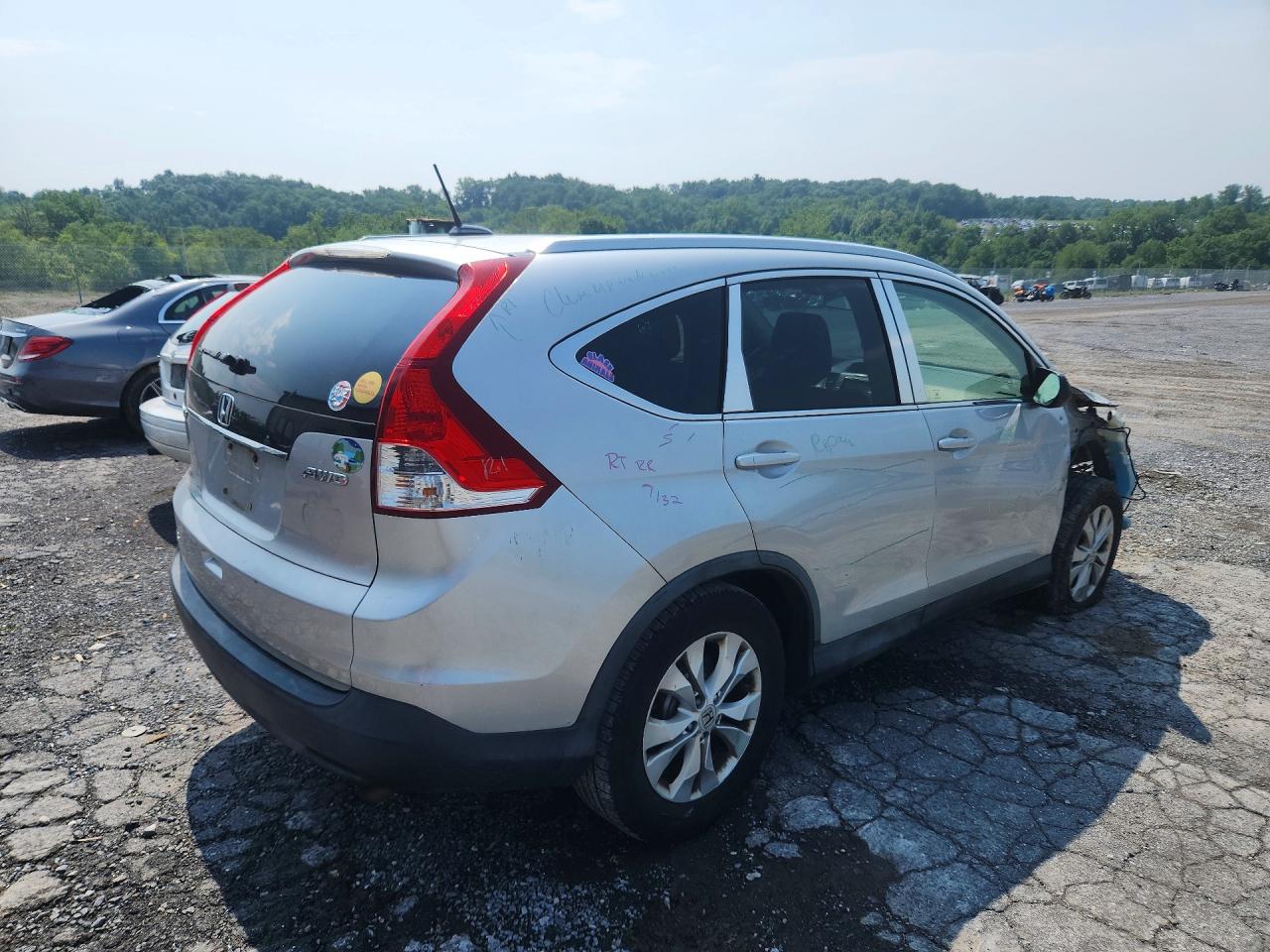 2012 Honda Cr-v Exl Silver vin: JHLRM4H72CC011172
