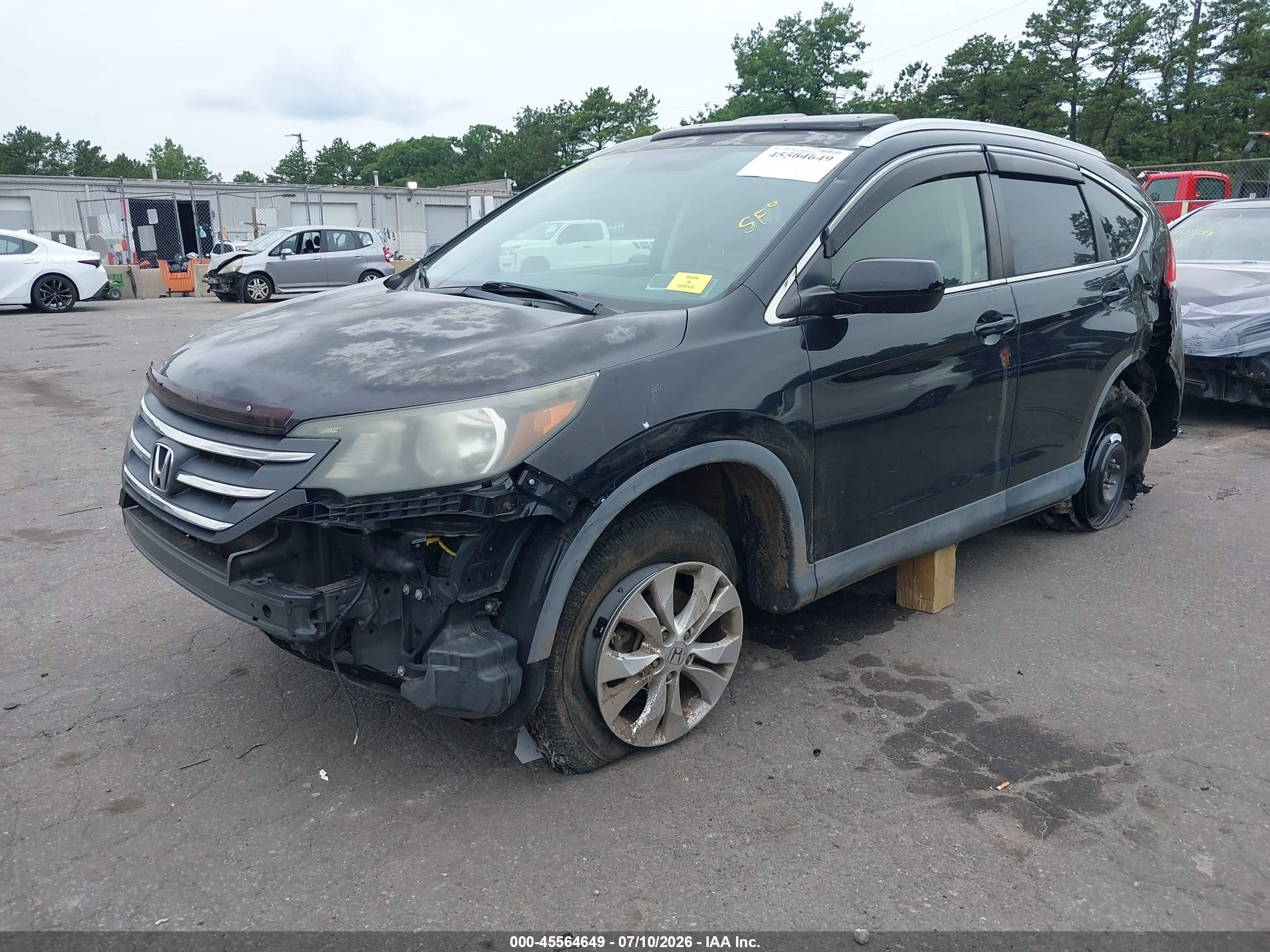 2012 Honda Cr-v Ex-l Black vin: JHLRM4H72CC023080