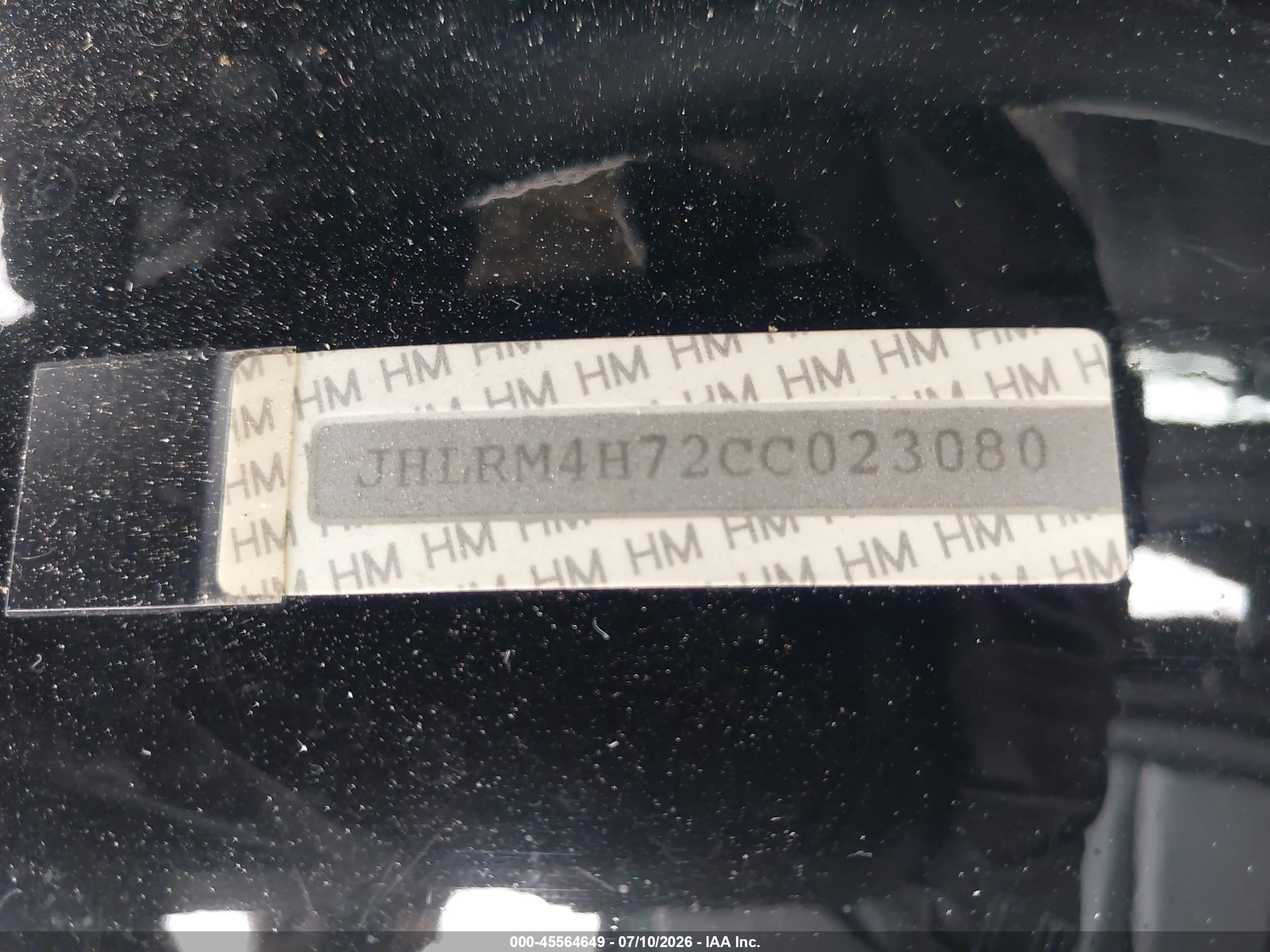 2012 Honda Cr-v Ex-l Black vin: JHLRM4H72CC023080