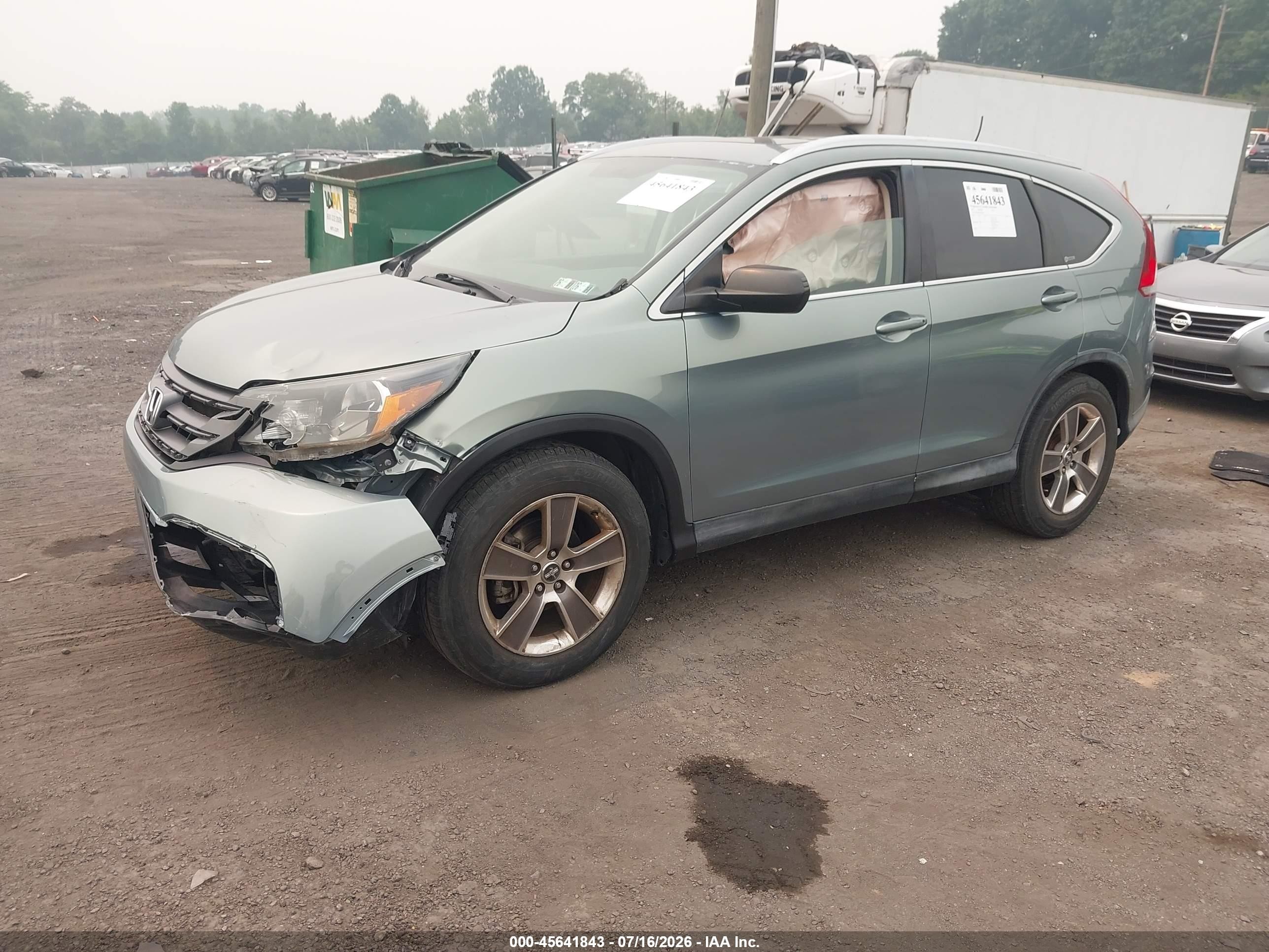 2012 Honda Cr-v Ex-l Green vin: JHLRM4H74CC020309