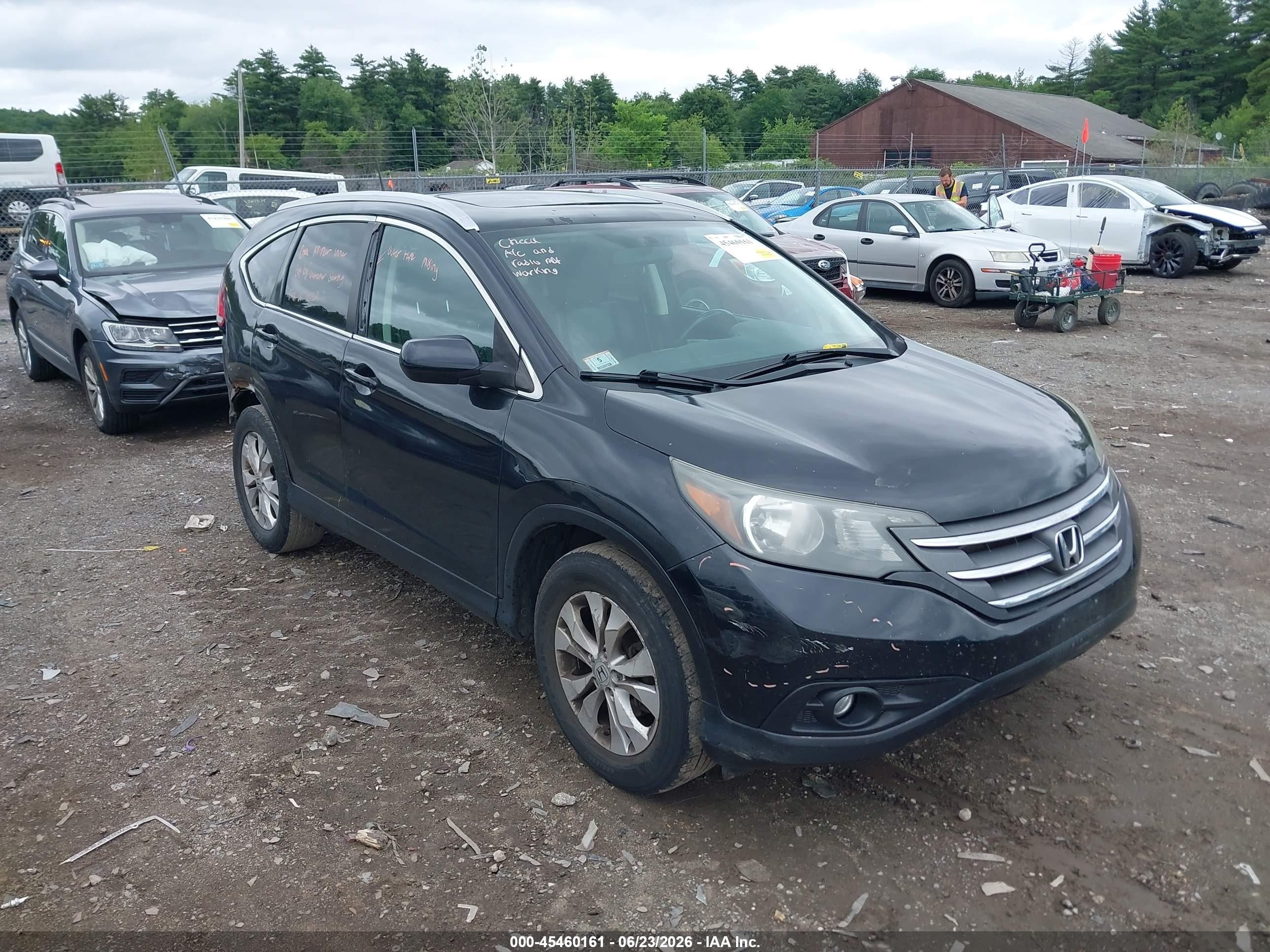 2012 Honda Cr-v Ex-l Black vin: JHLRM4H74CC024506