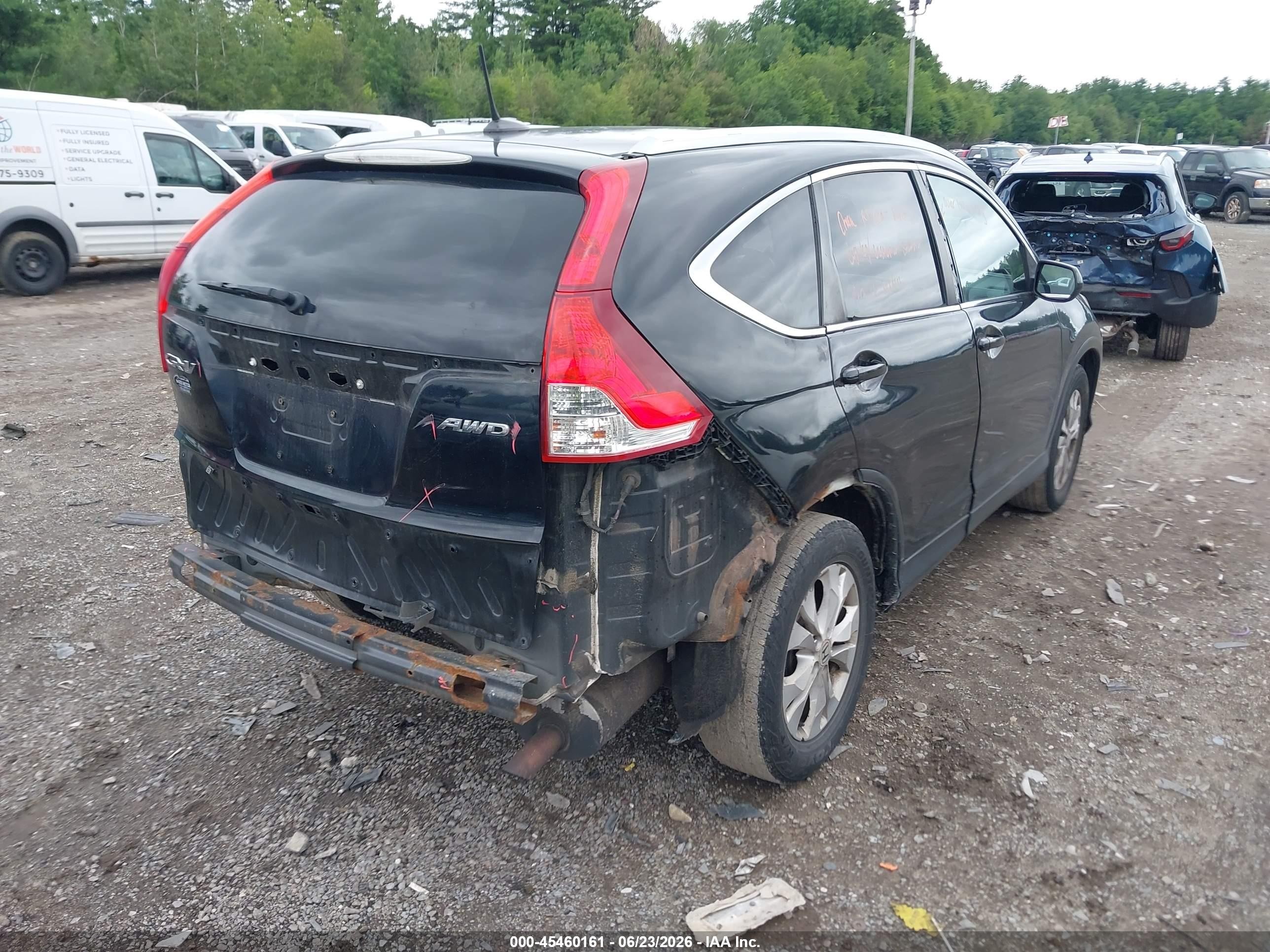 2012 Honda Cr-v Ex-l Black vin: JHLRM4H74CC024506
