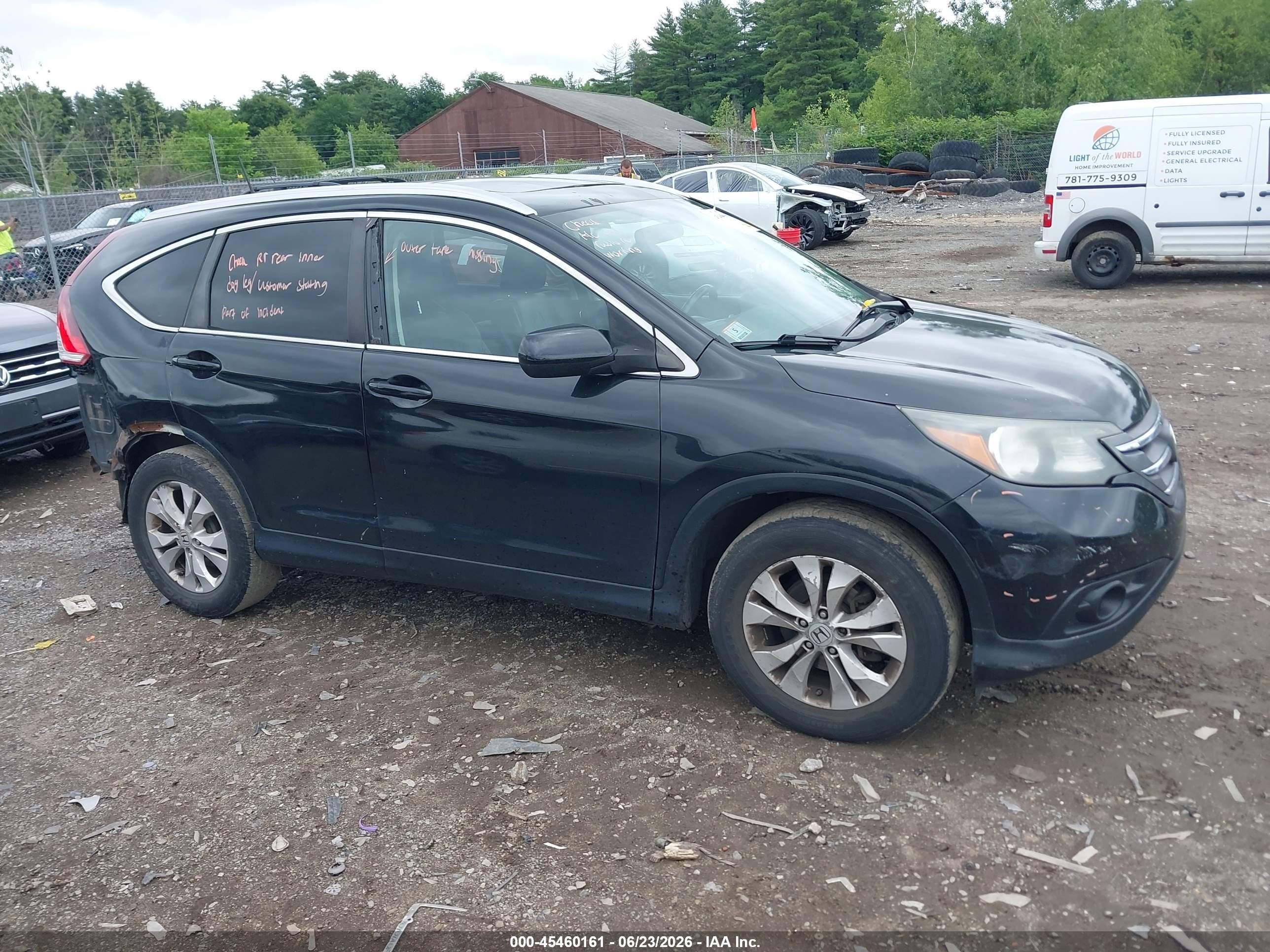 2012 Honda Cr-v Ex-l Black vin: JHLRM4H74CC024506