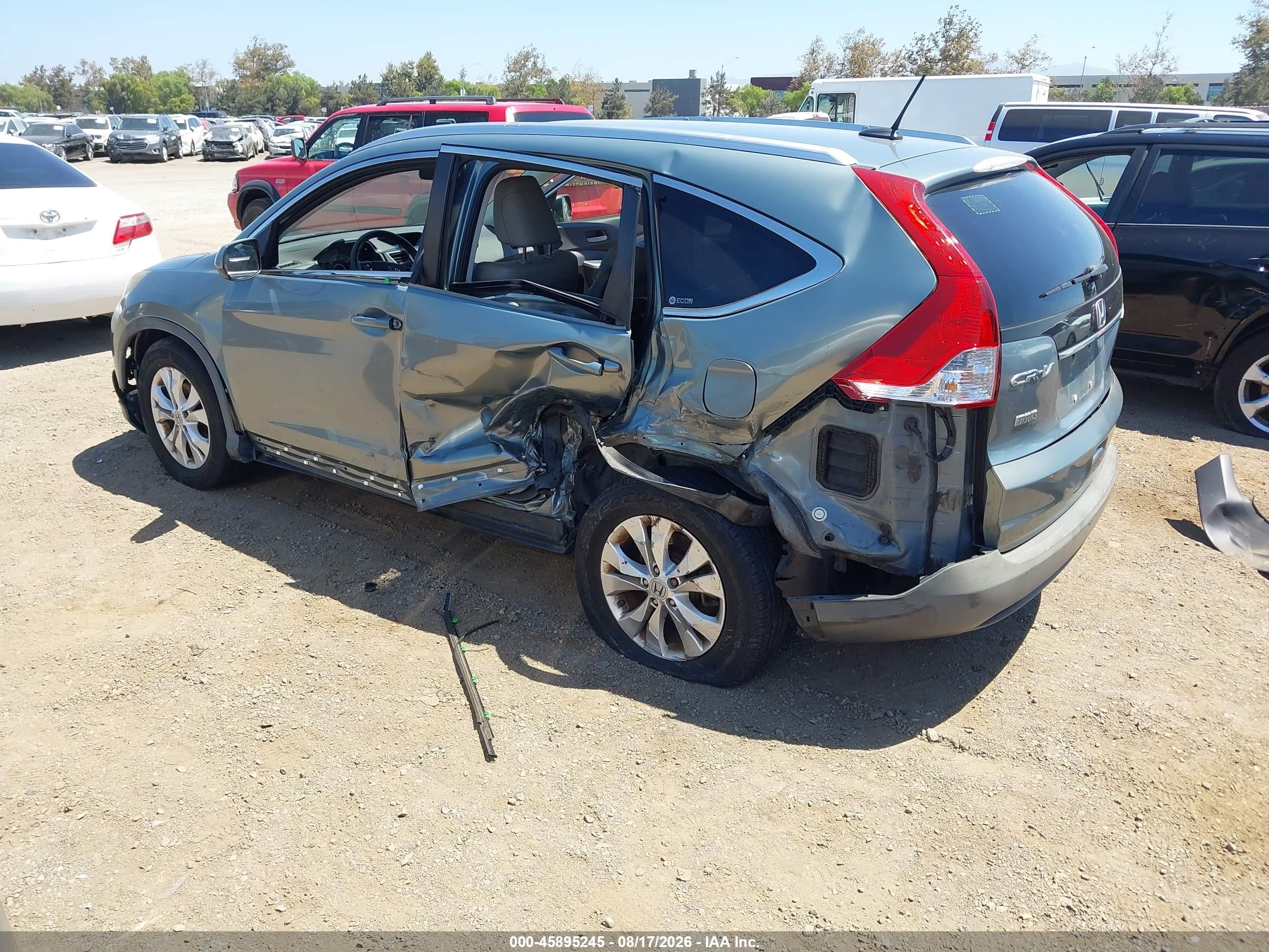 2012 Honda Cr-v Ex-l Green vin: JHLRM4H75CC010663