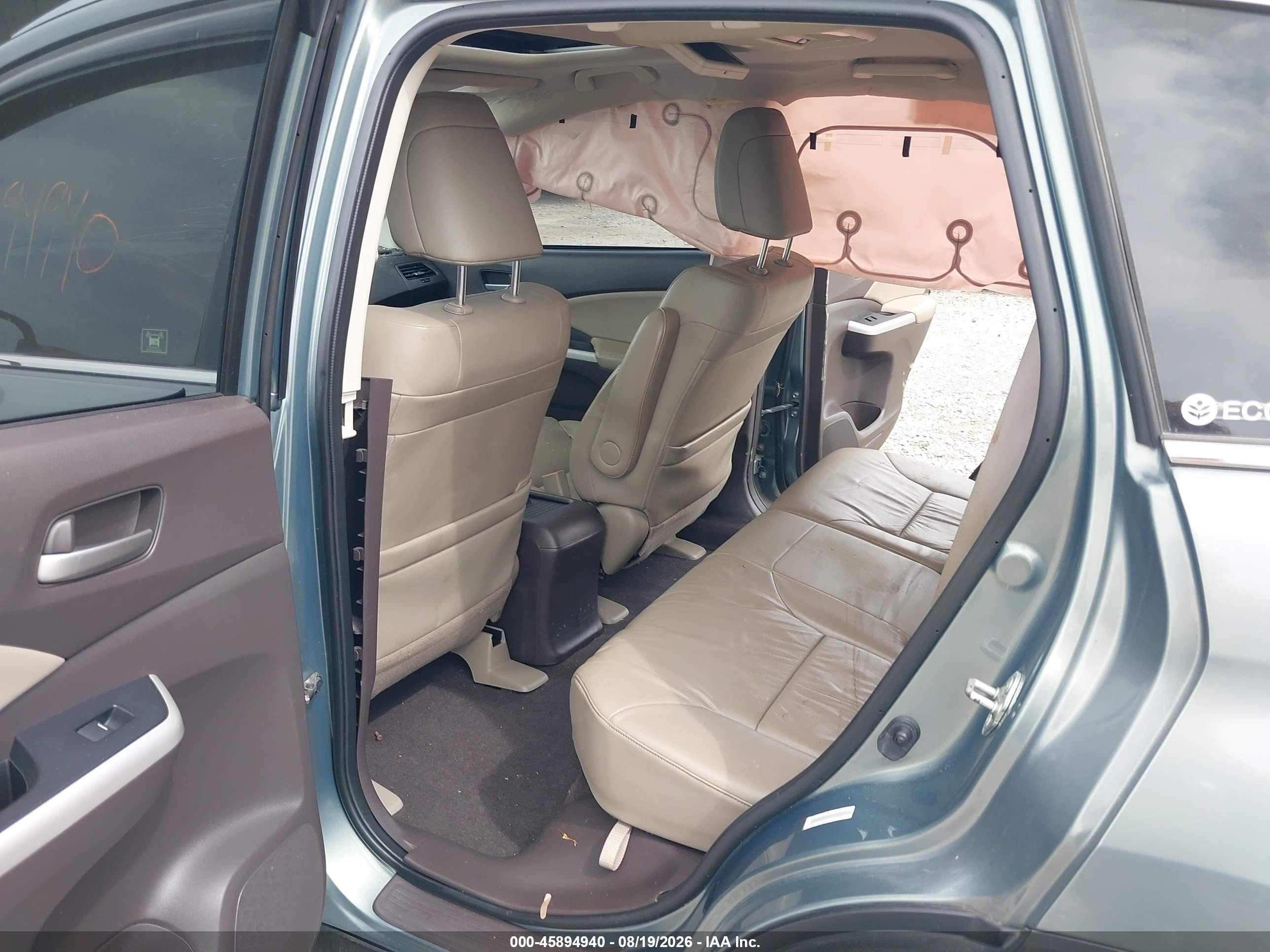 2012 Honda Cr-v Ex-l Light Blue vin: JHLRM4H75CC016138
