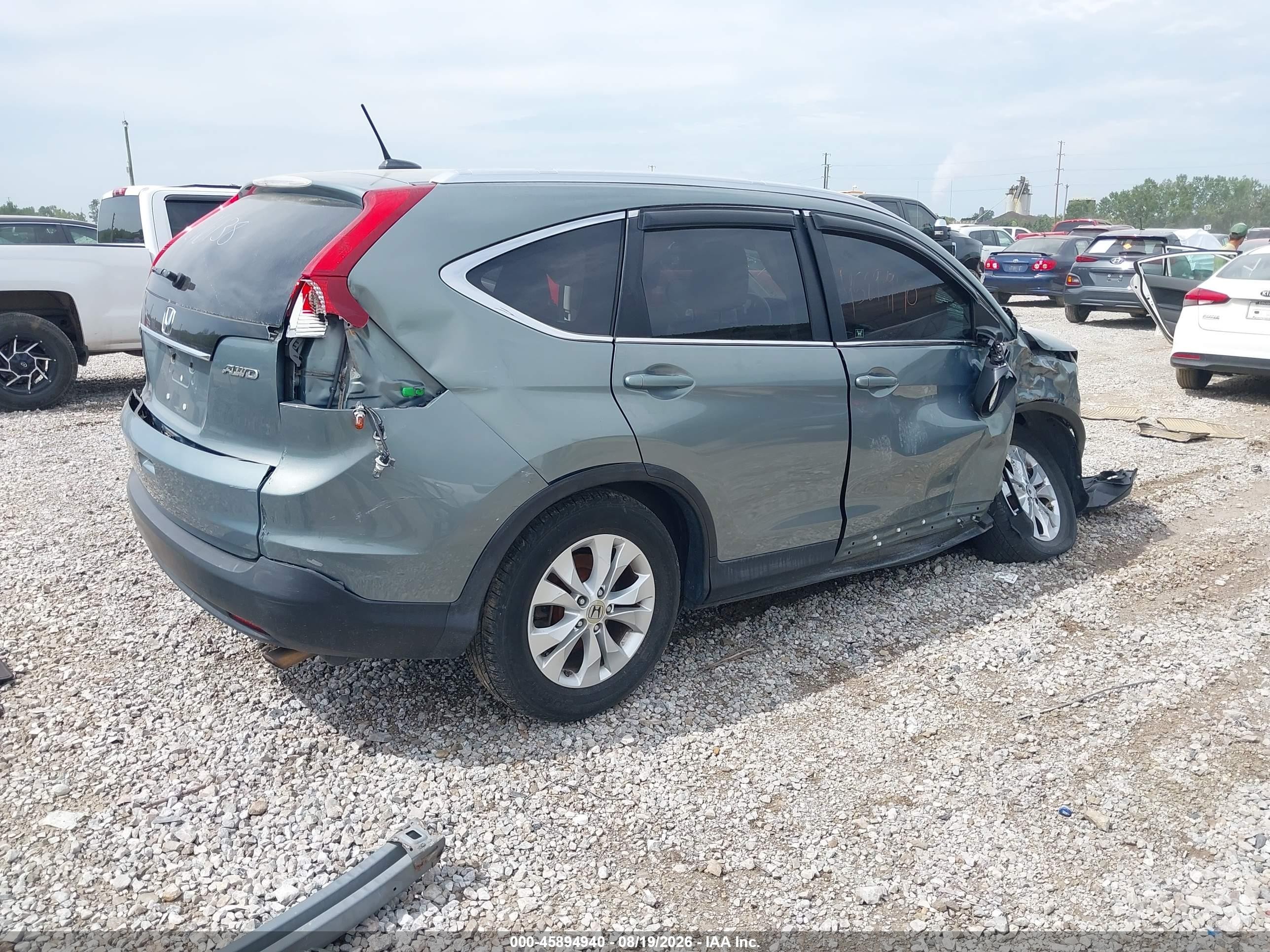 2012 Honda Cr-v Ex-l Light Blue vin: JHLRM4H75CC016138