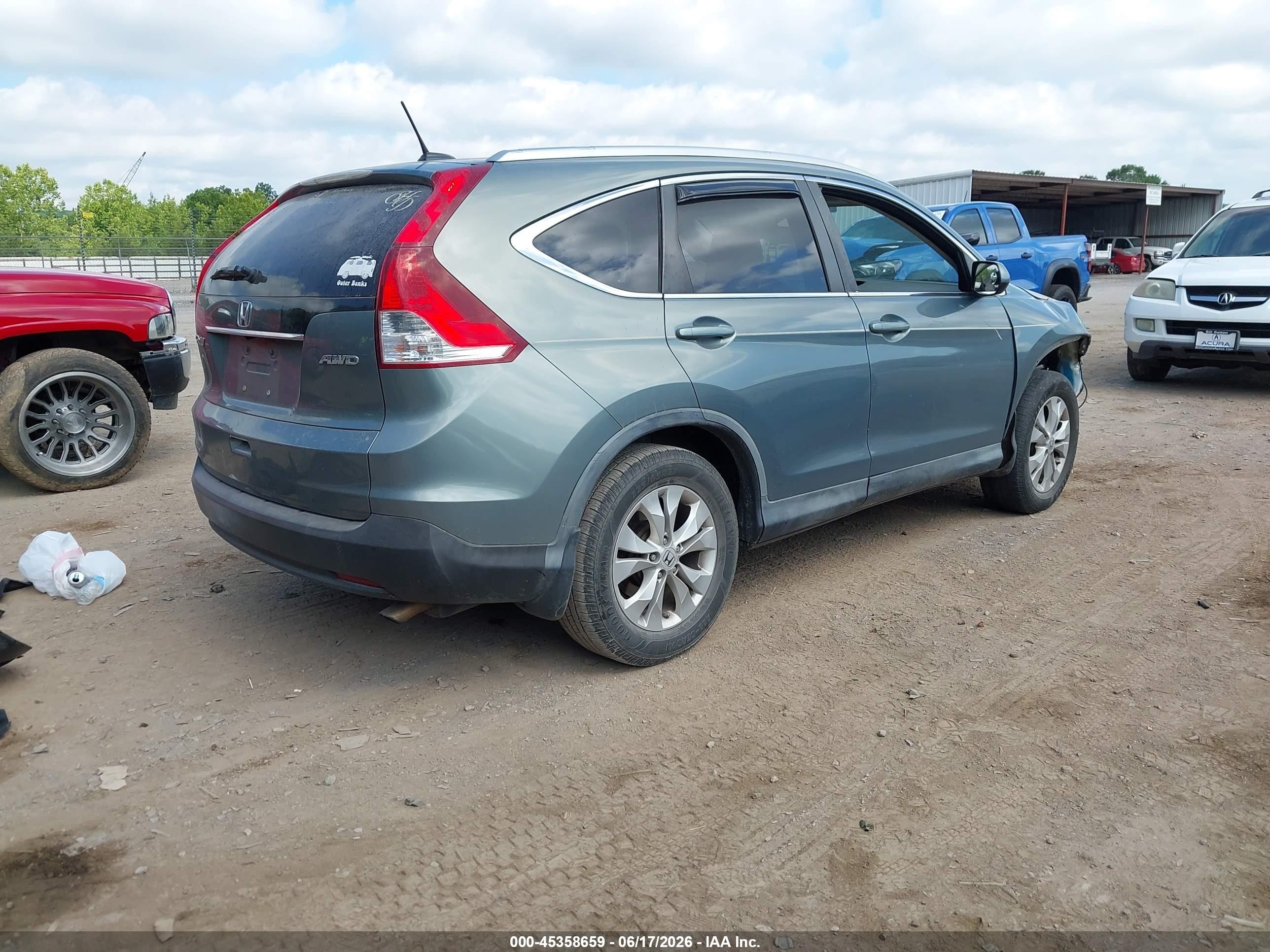 2012 Honda Cr-v Ex-l Blue vin: JHLRM4H76CC018433