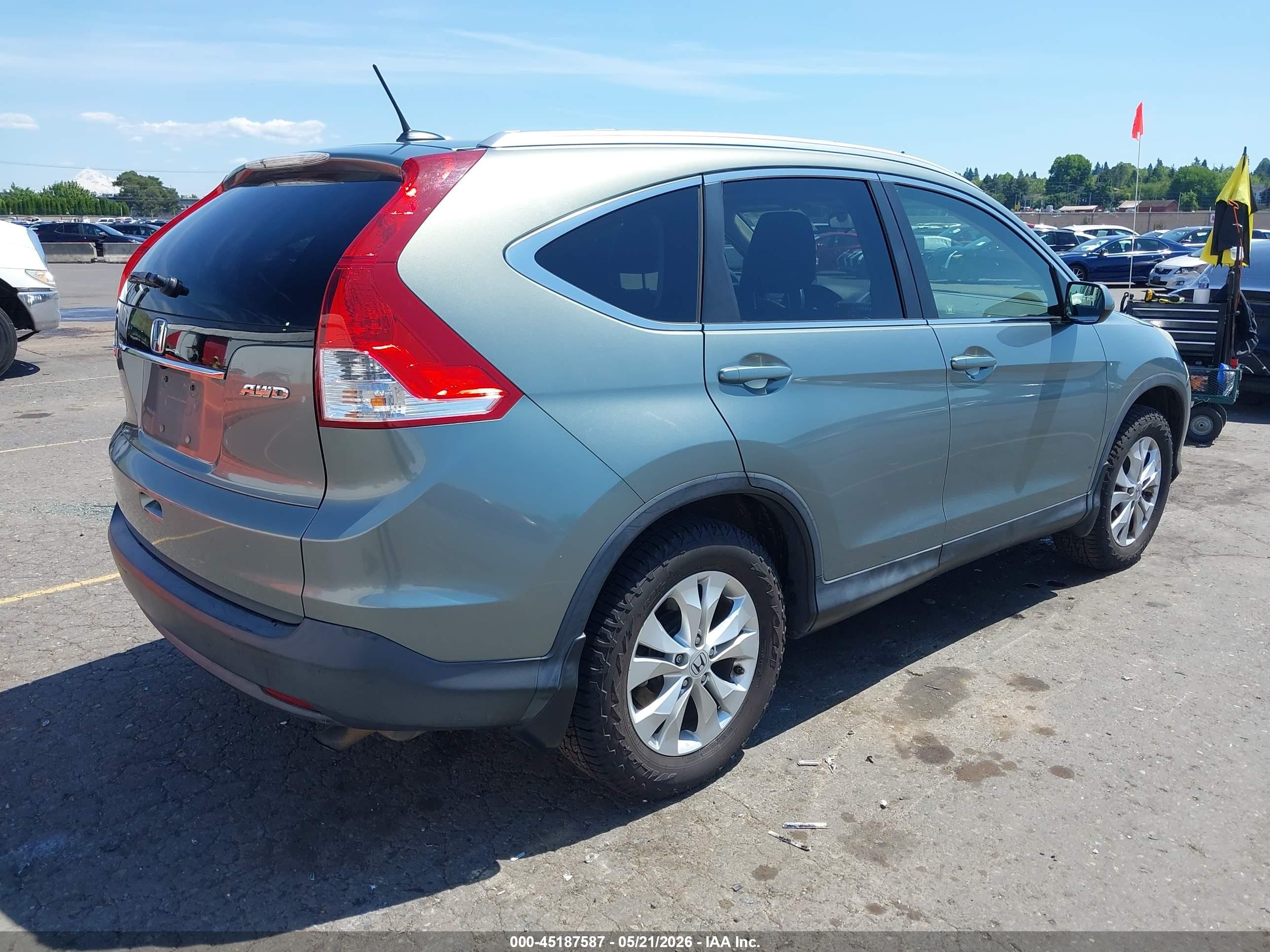 2012 Honda Cr-v Ex-l Teal vin: JHLRM4H76CC018979