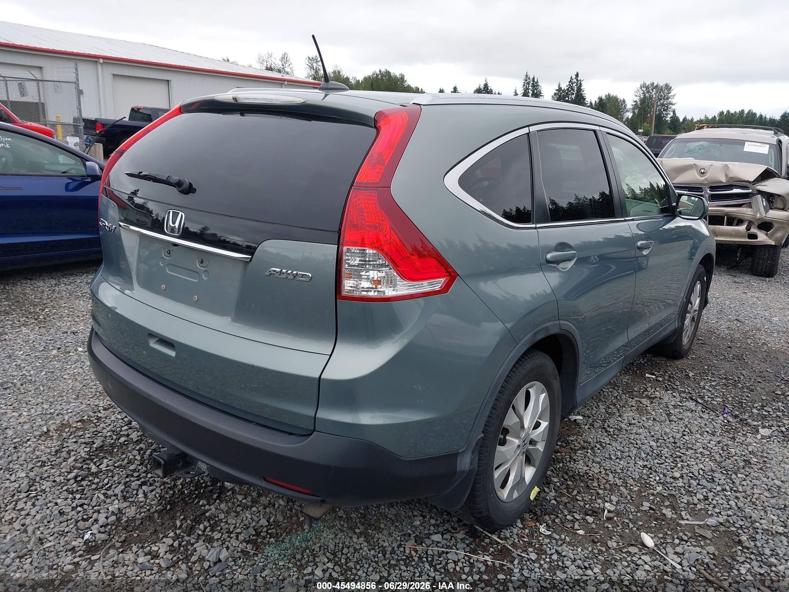 2012 Honda Cr-v Ex-l Gray vin: JHLRM4H77CC014245