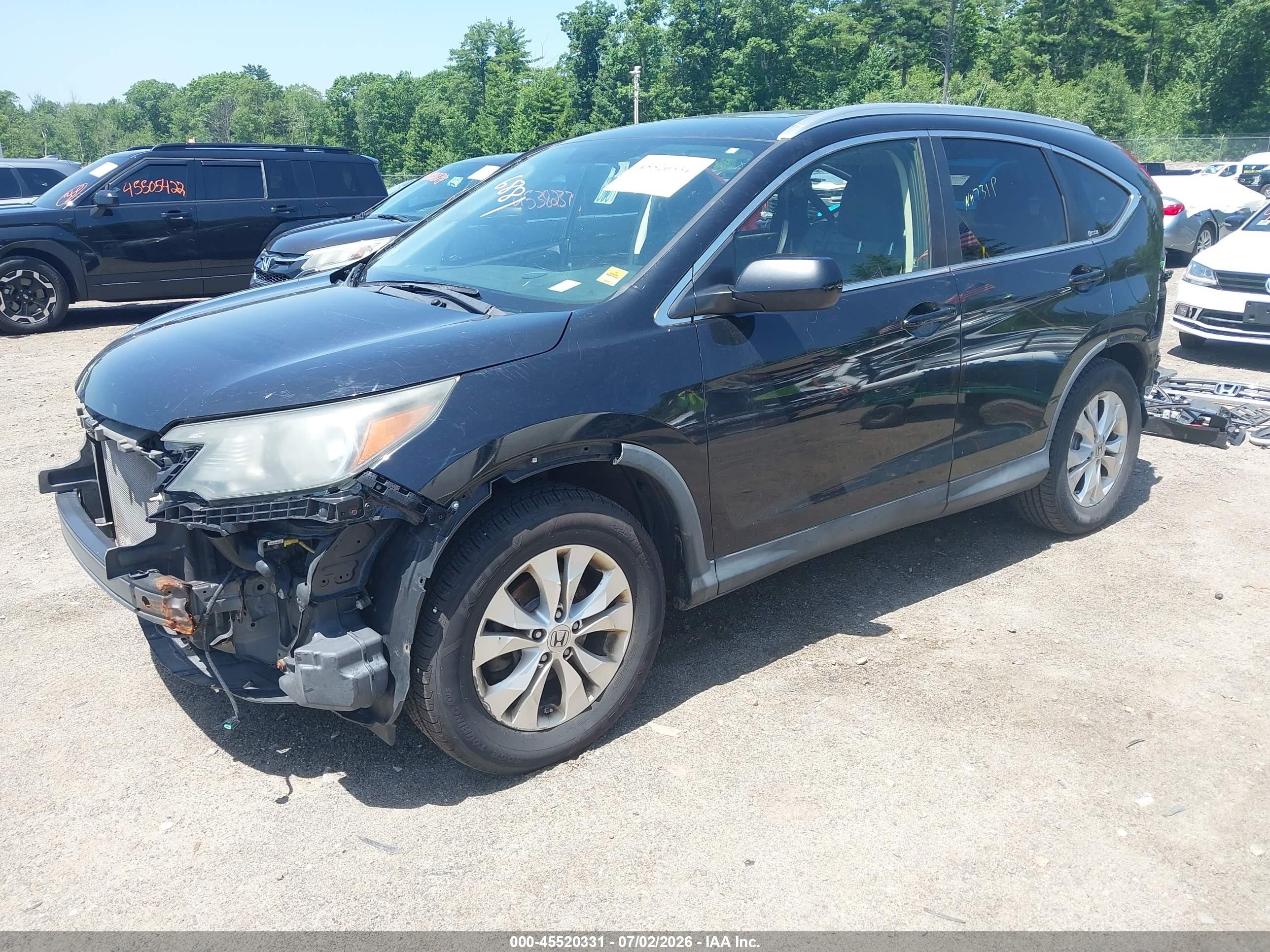 2012 Honda Cr-v Ex-l Черный vin: JHLRM4H77CC019901