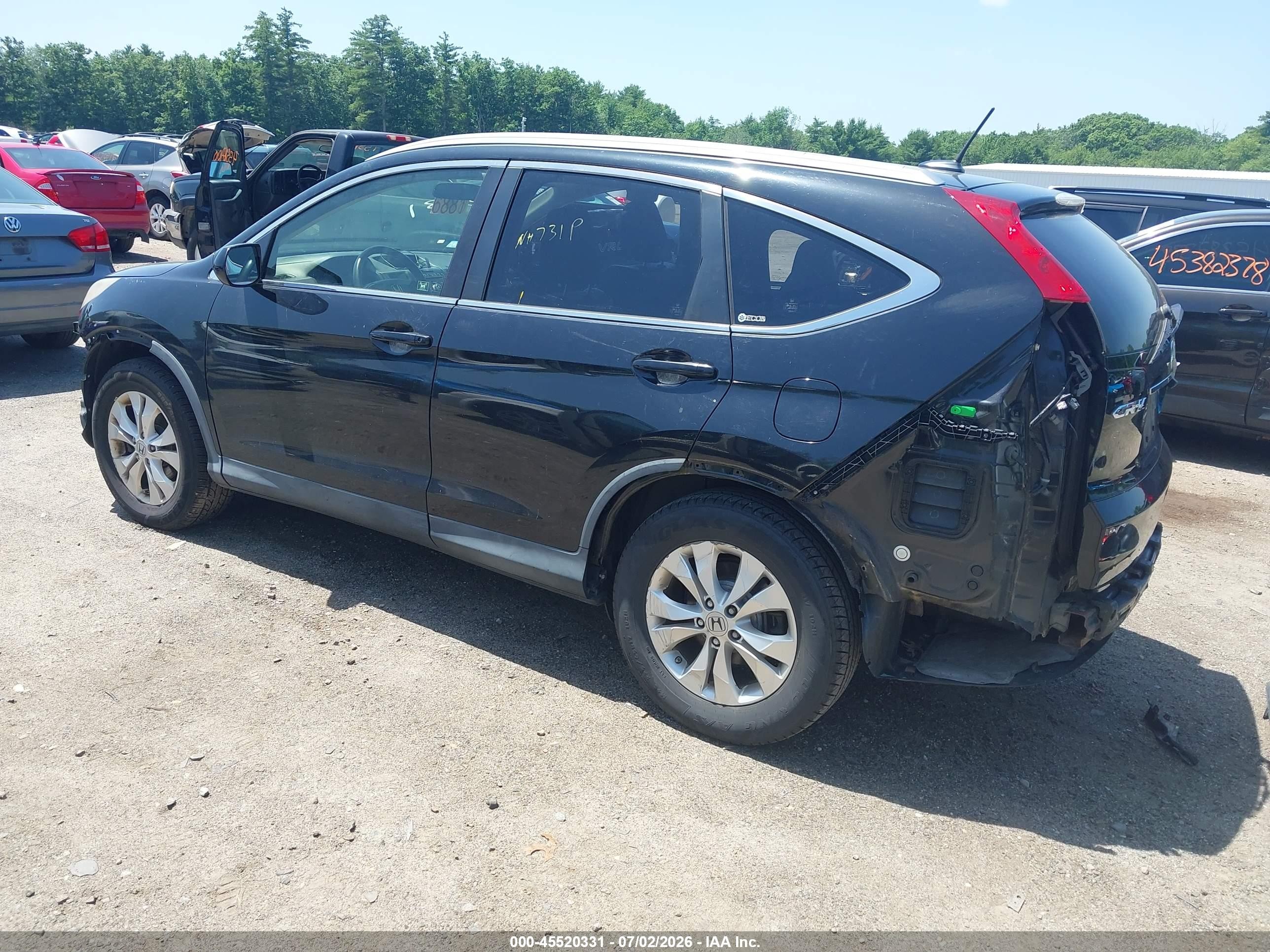 2012 Honda Cr-v Ex-l Черный vin: JHLRM4H77CC019901