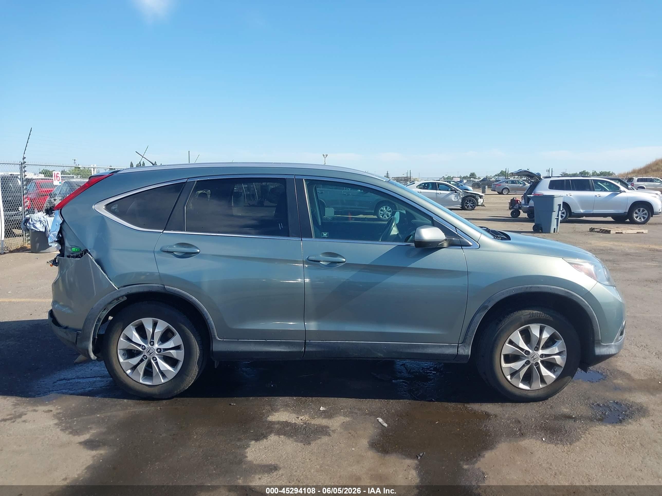 2012 Honda Cr-v Ex-l Turquoise vin: JHLRM4H78CC001262
