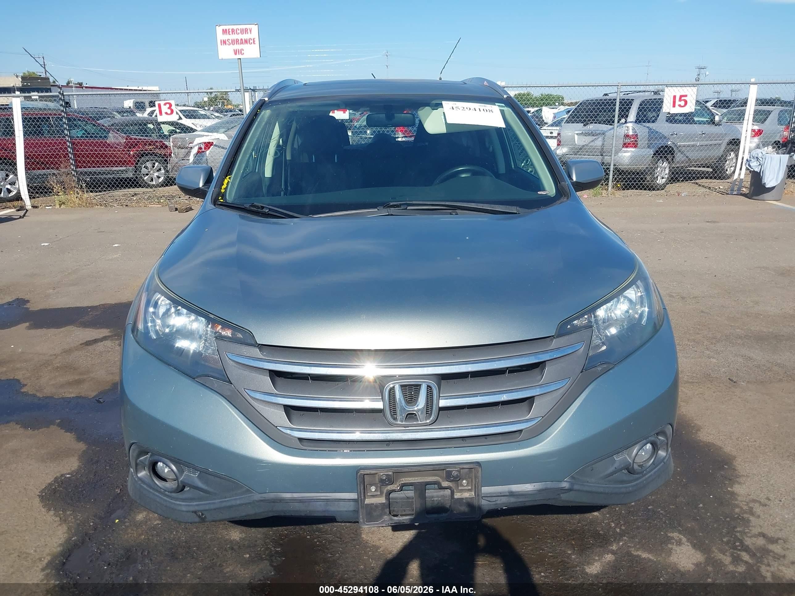 2012 Honda Cr-v Ex-l Turquoise vin: JHLRM4H78CC001262