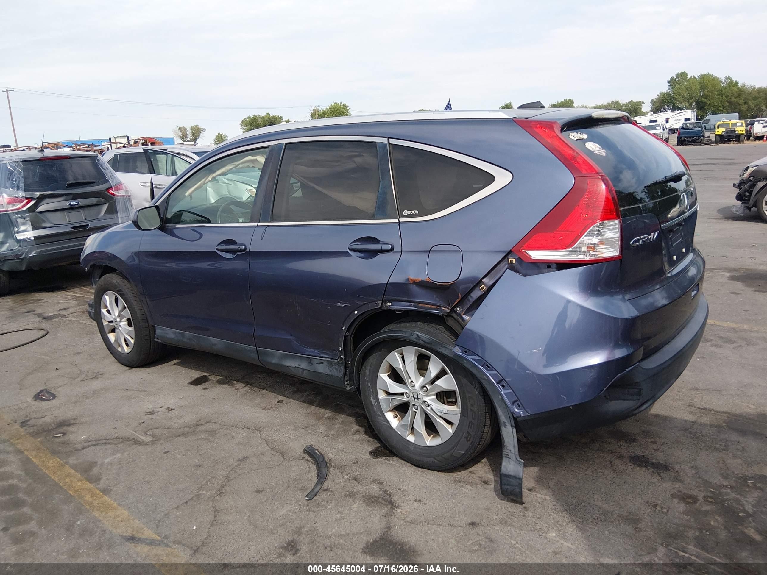 2012 Honda Cr-v Ex-l Blue vin: JHLRM4H79CC003960
