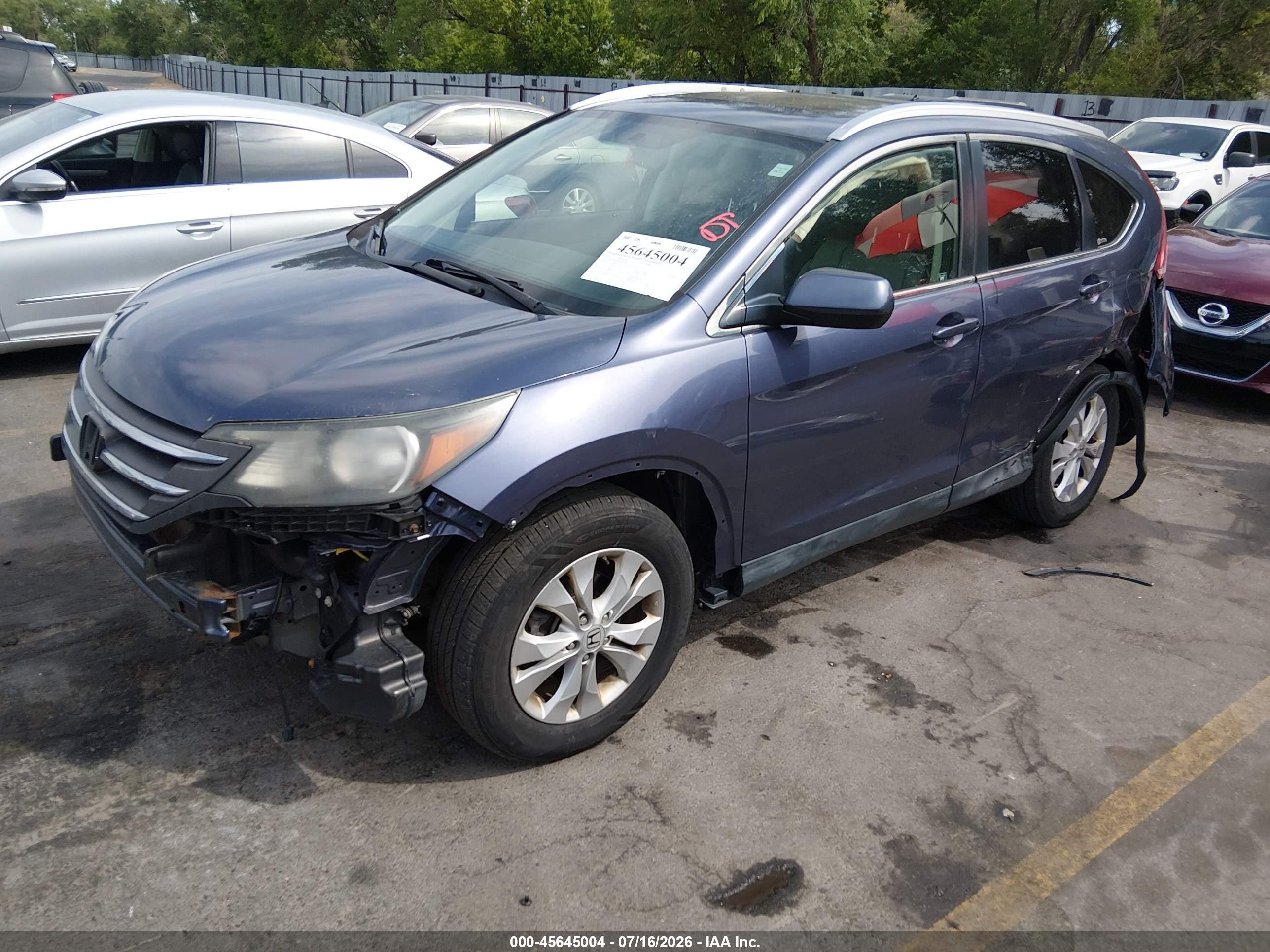 2012 Honda Cr-v Ex-l Blue vin: JHLRM4H79CC003960