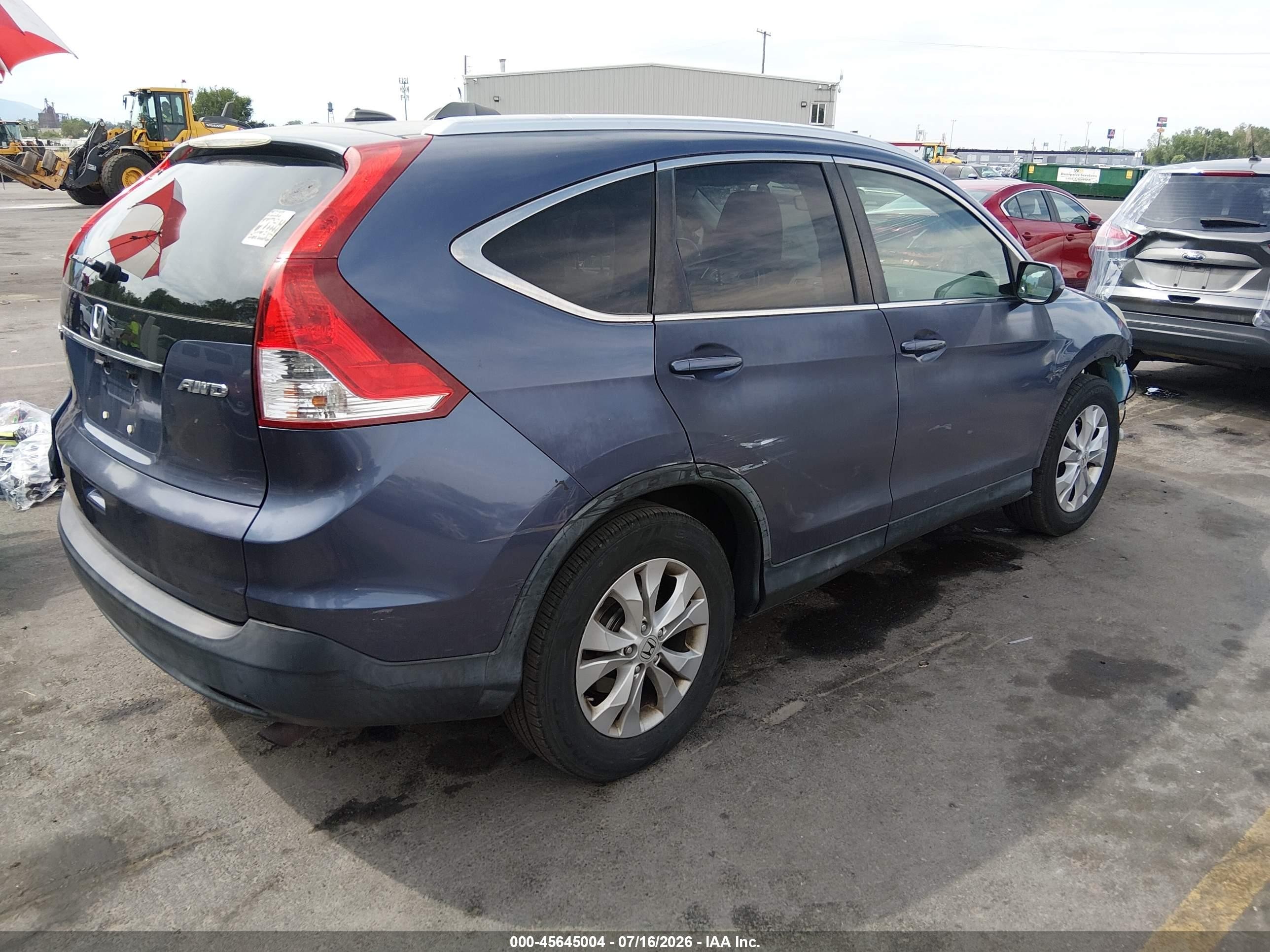 2012 Honda Cr-v Ex-l Blue vin: JHLRM4H79CC003960