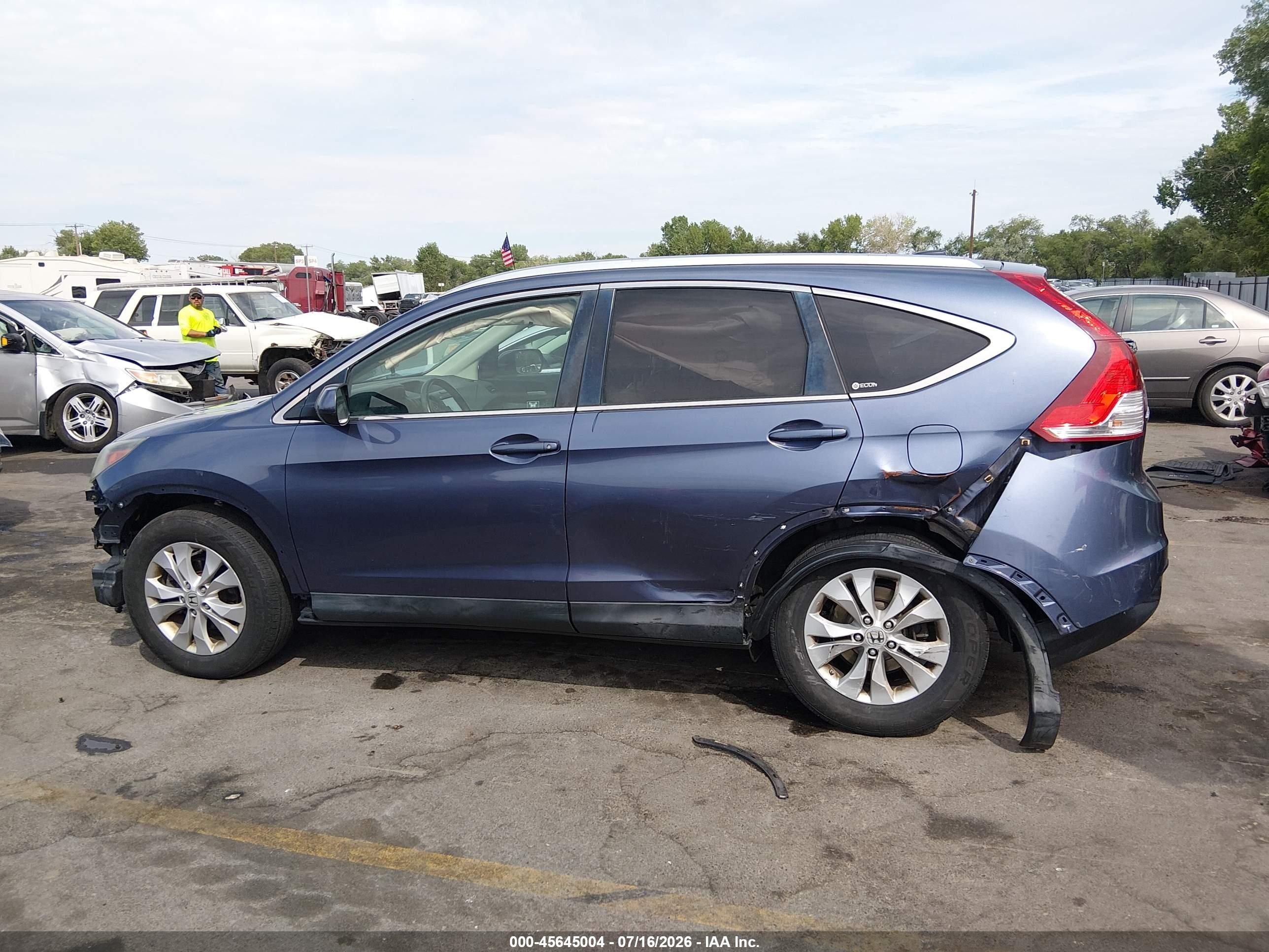 2012 Honda Cr-v Ex-l Blue vin: JHLRM4H79CC003960