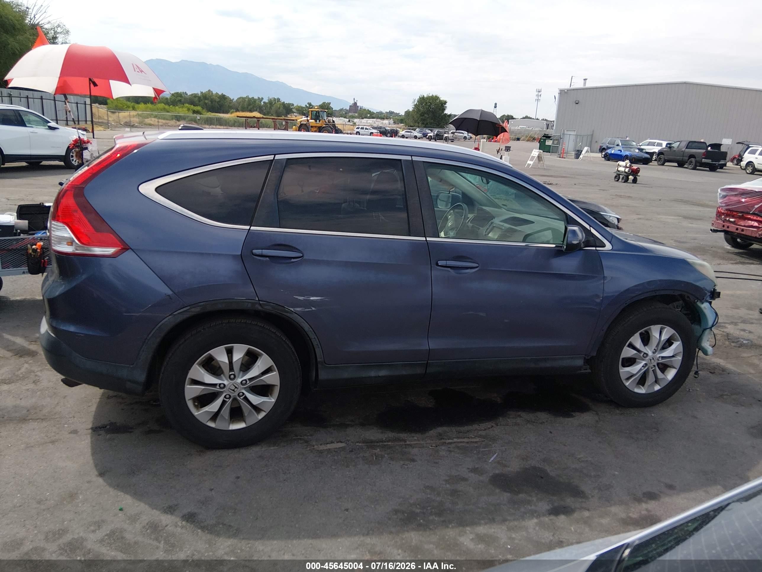 2012 Honda Cr-v Ex-l Blue vin: JHLRM4H79CC003960