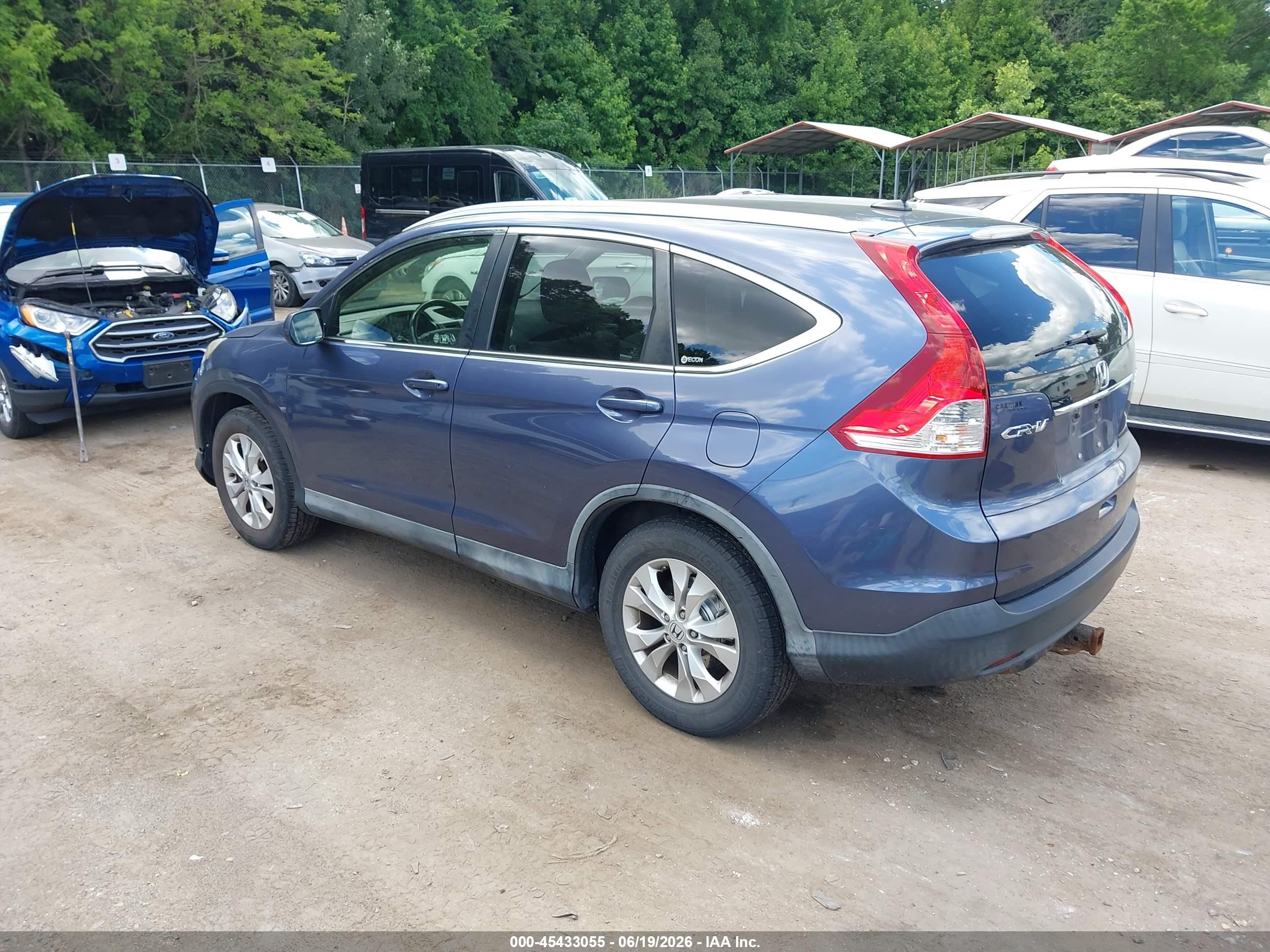 2012 Honda Cr-v Ex-l Light Blue vin: JHLRM4H7XCC013560