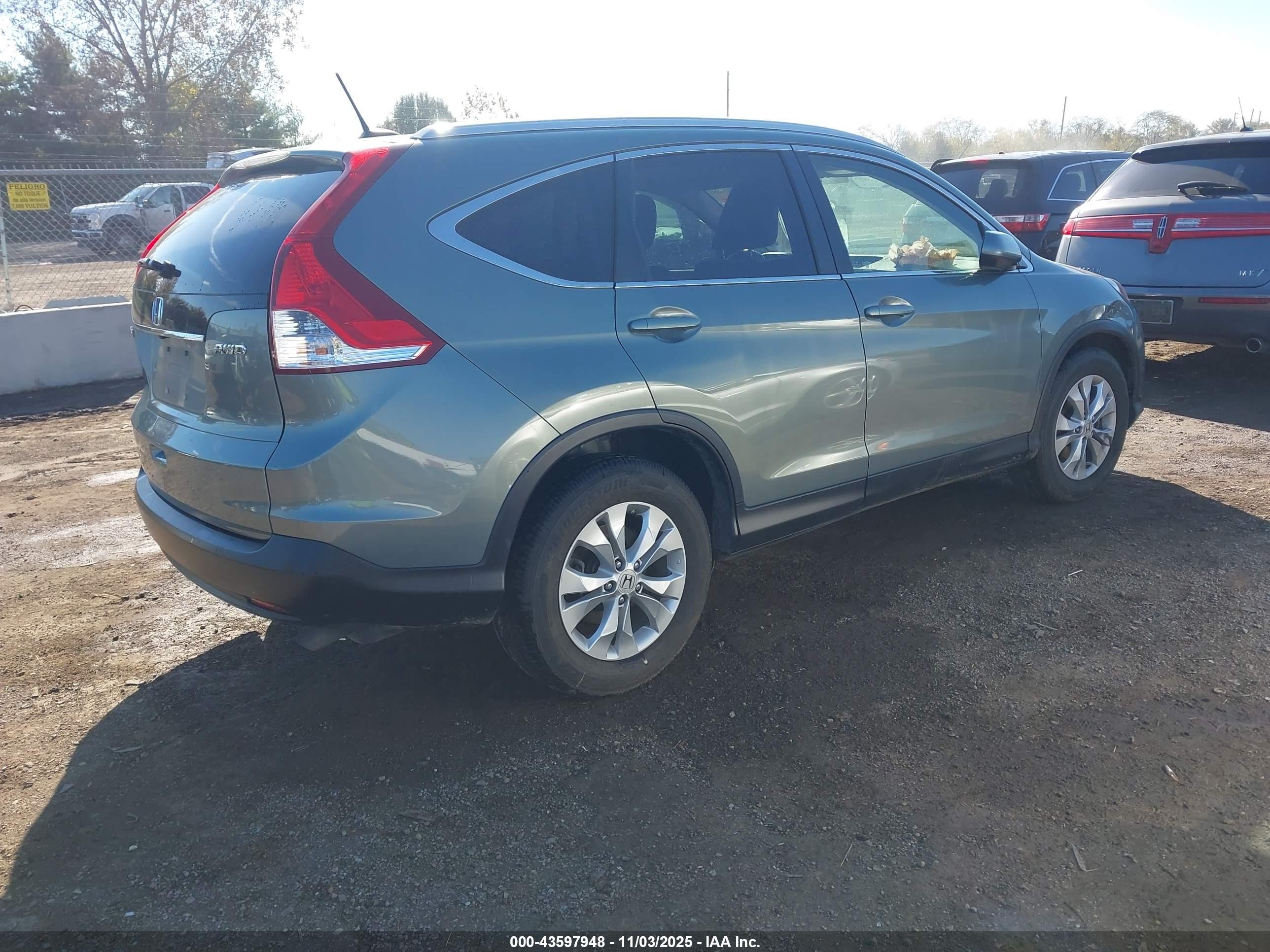 2012 Honda Cr-v Ex-l Blue vin: JHLRM4H7XCC022467