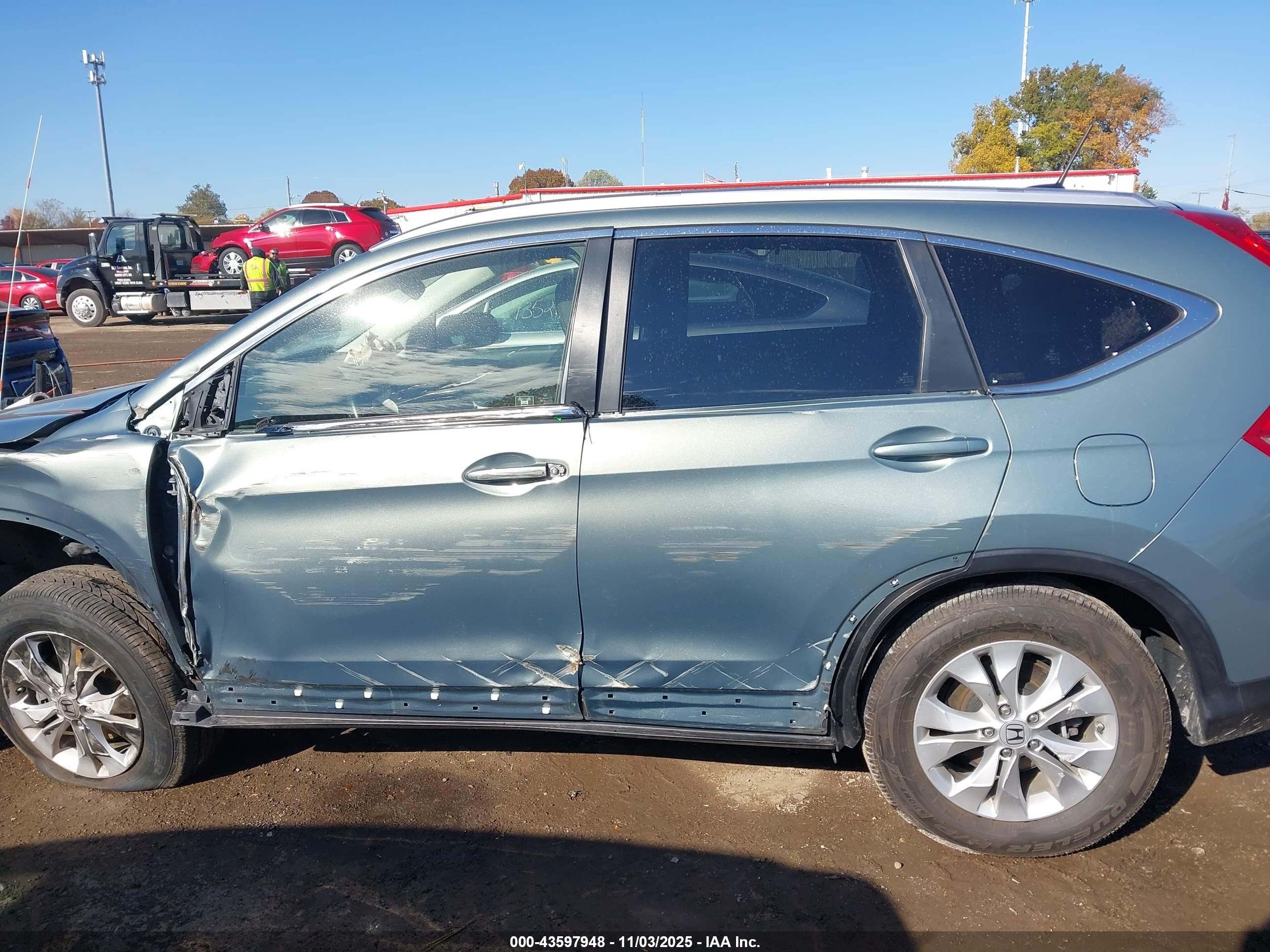 2012 Honda Cr-v Ex-l Blue vin: JHLRM4H7XCC022467