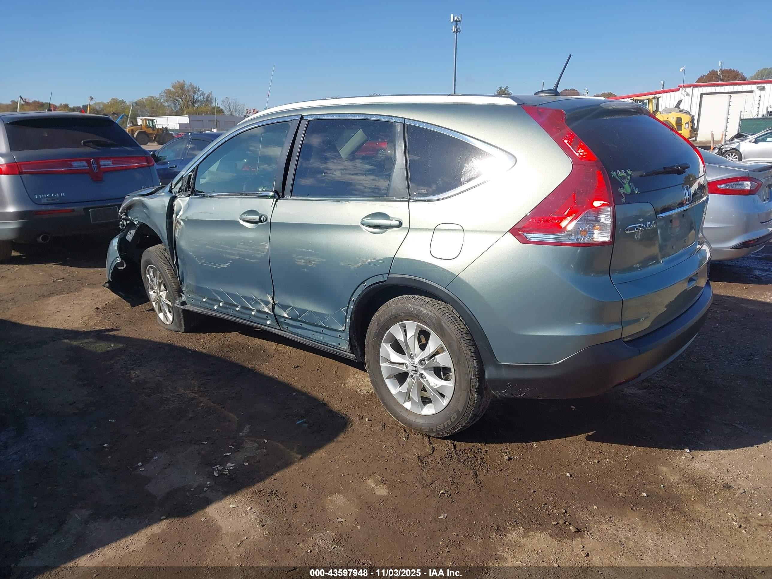 2012 Honda Cr-v Ex-l Blue vin: JHLRM4H7XCC022467