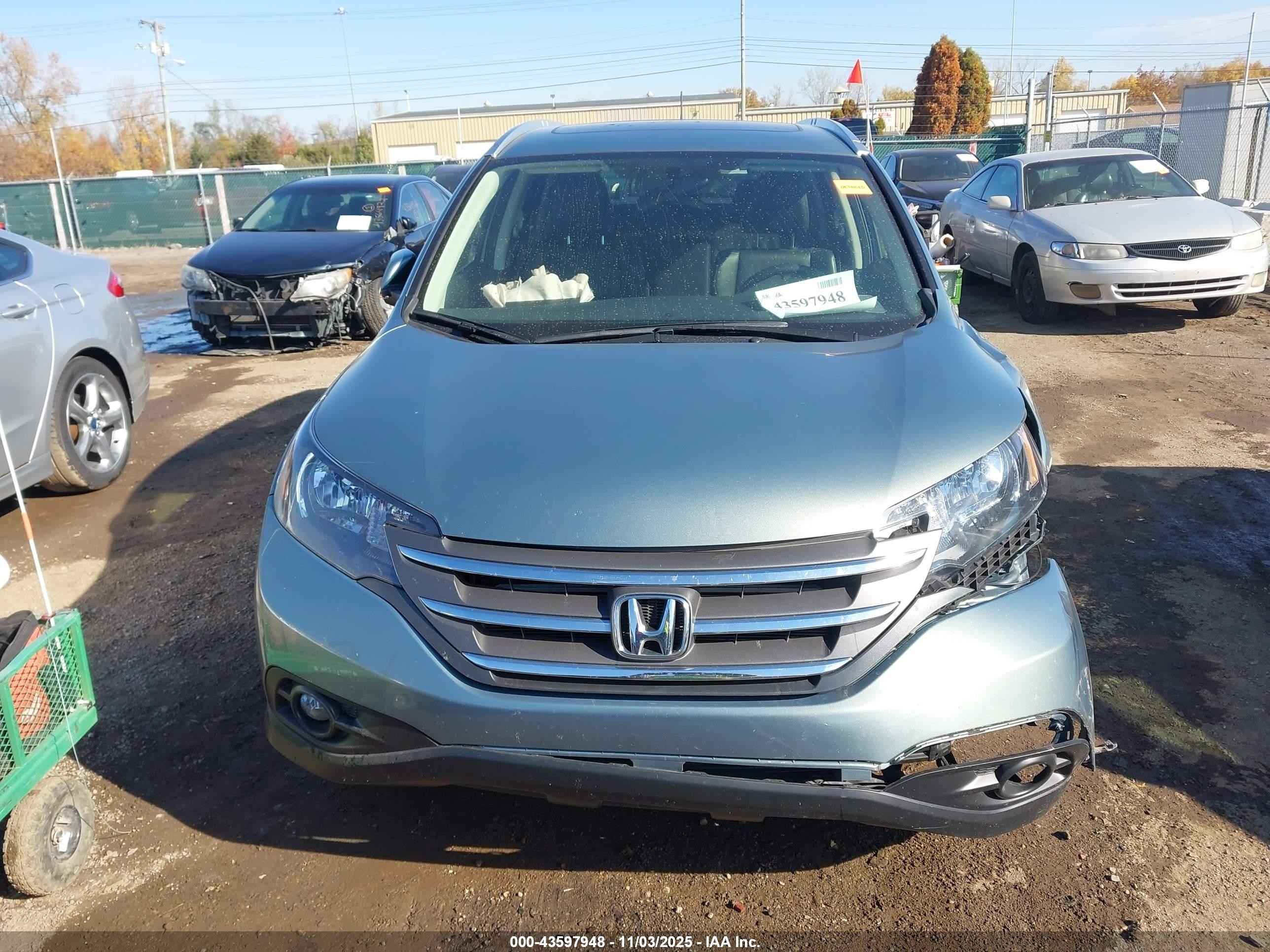 2012 Honda Cr-v Ex-l Blue vin: JHLRM4H7XCC022467
