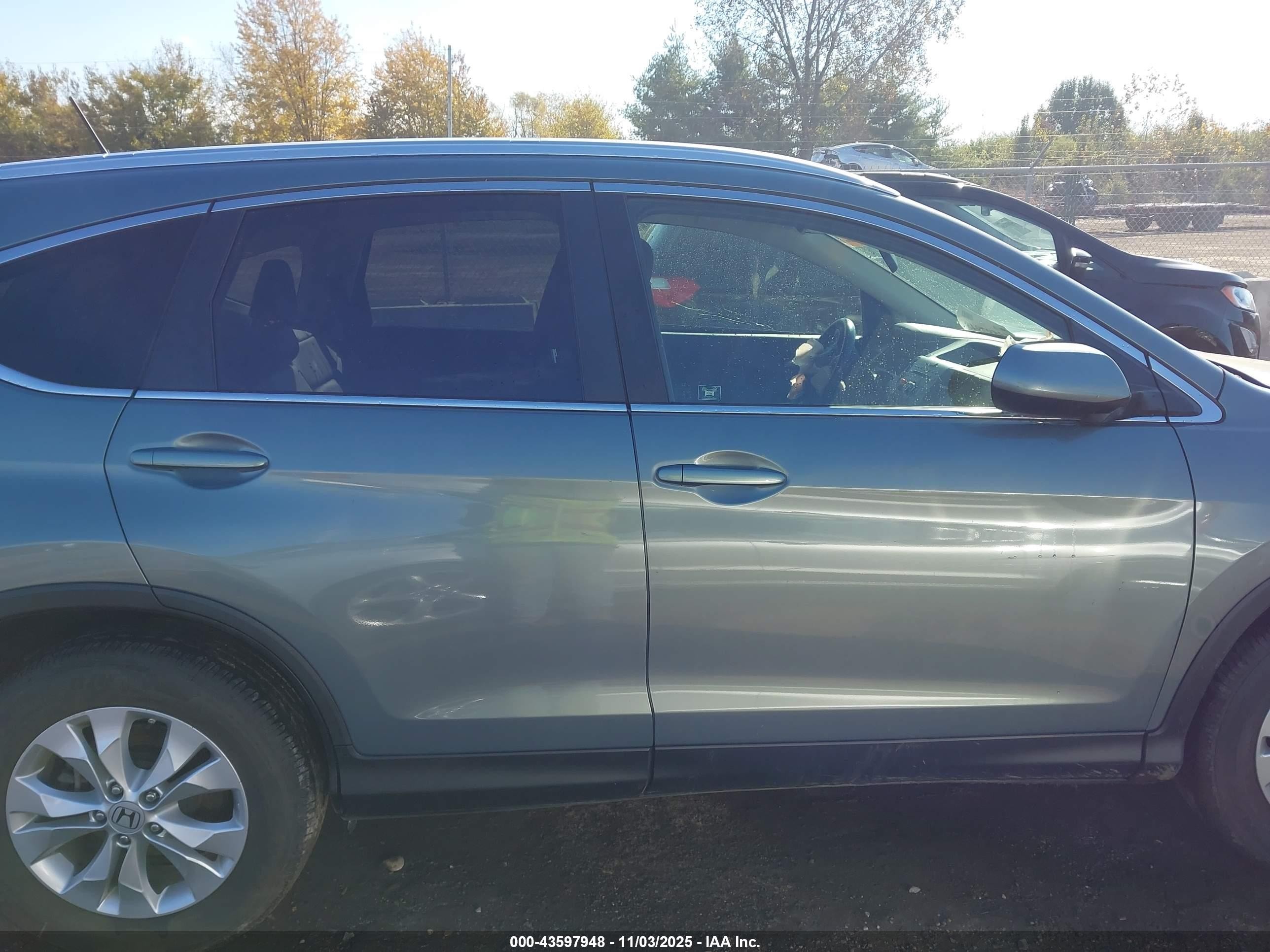 2012 Honda Cr-v Ex-l Blue vin: JHLRM4H7XCC022467
