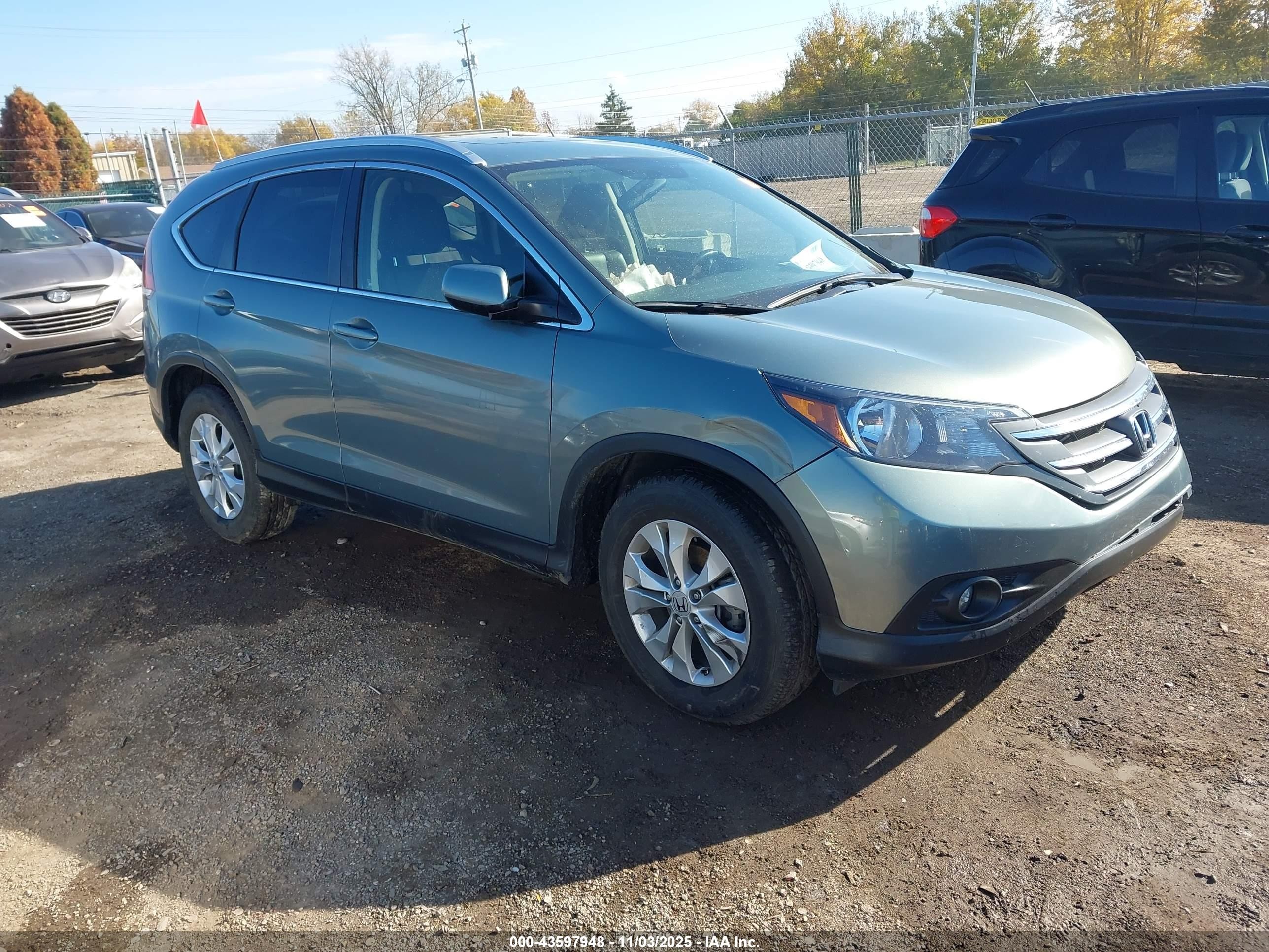 2012 Honda Cr-v Ex-l Blue vin: JHLRM4H7XCC022467
