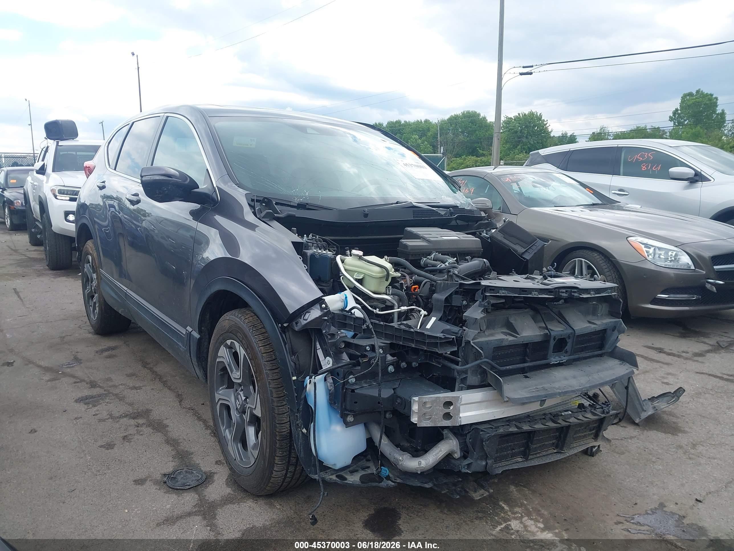 2019 Honda Cr-v Ex Gray vin: JHLRW2H5XKX000831