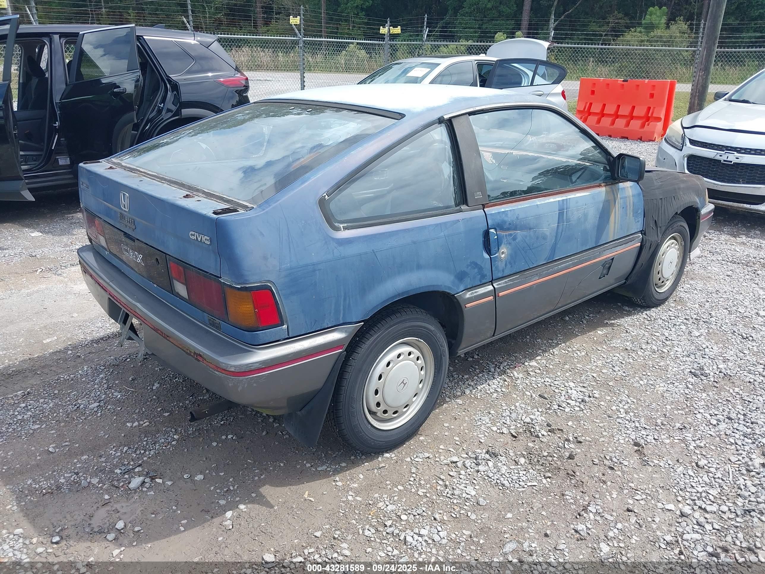 1986 Honda Civic Crx 1.5 Hf Blue vin: JHMAF531XGS051040
