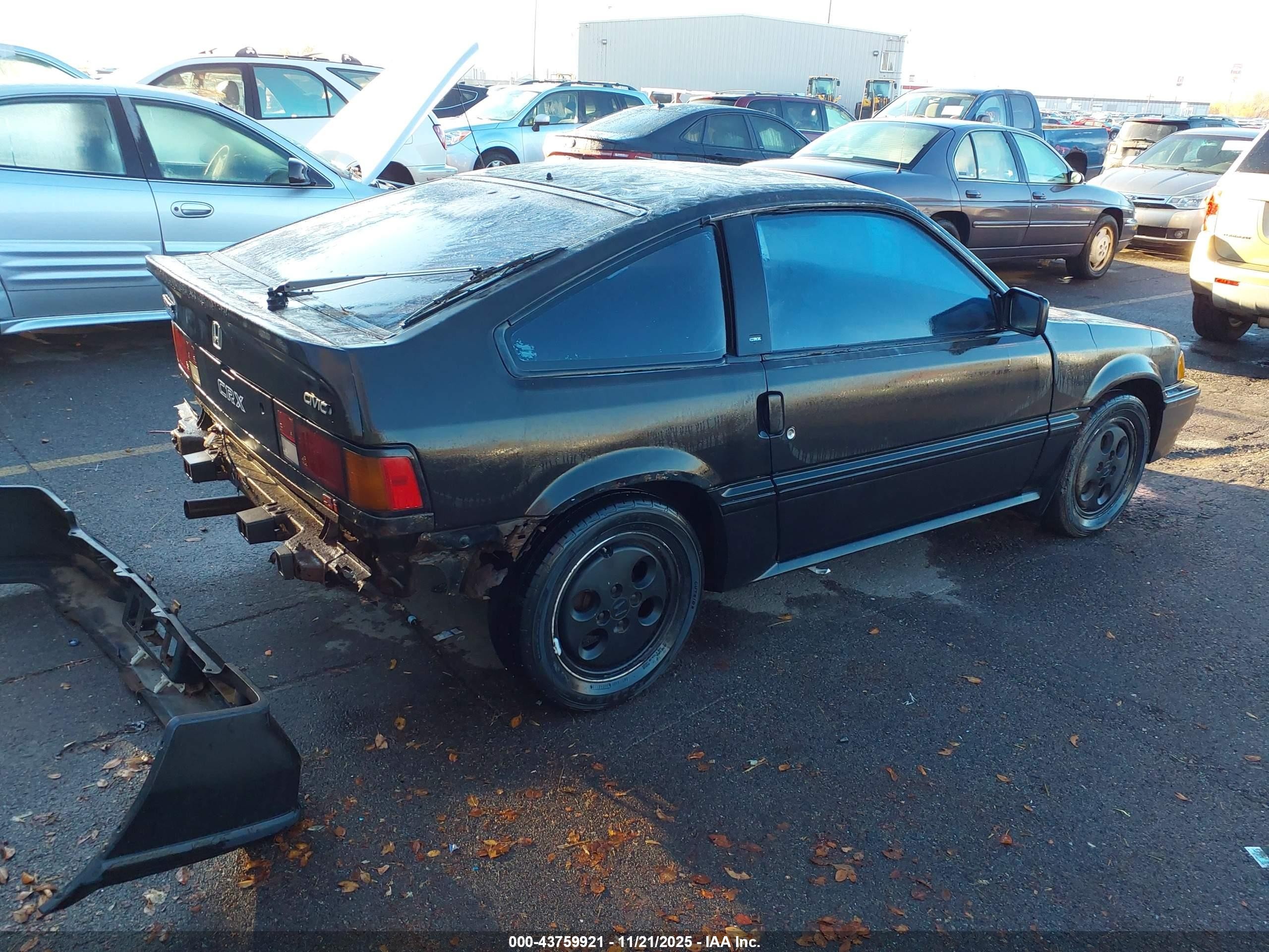 1986 Honda Civic 1500 Crx Si Black vin: JHMAF5338GS014778