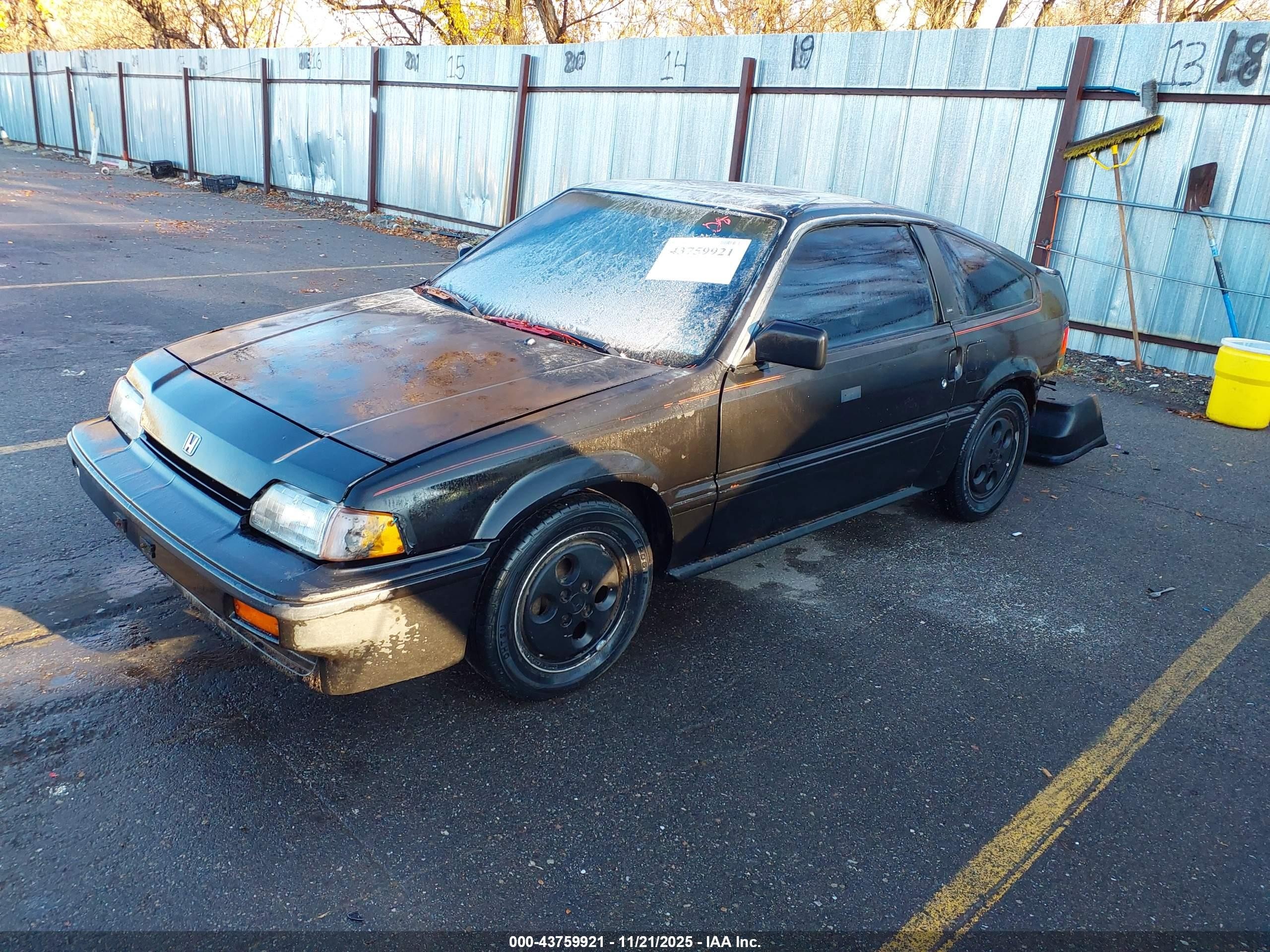 1986 Honda Civic 1500 Crx Si Black vin: JHMAF5338GS014778