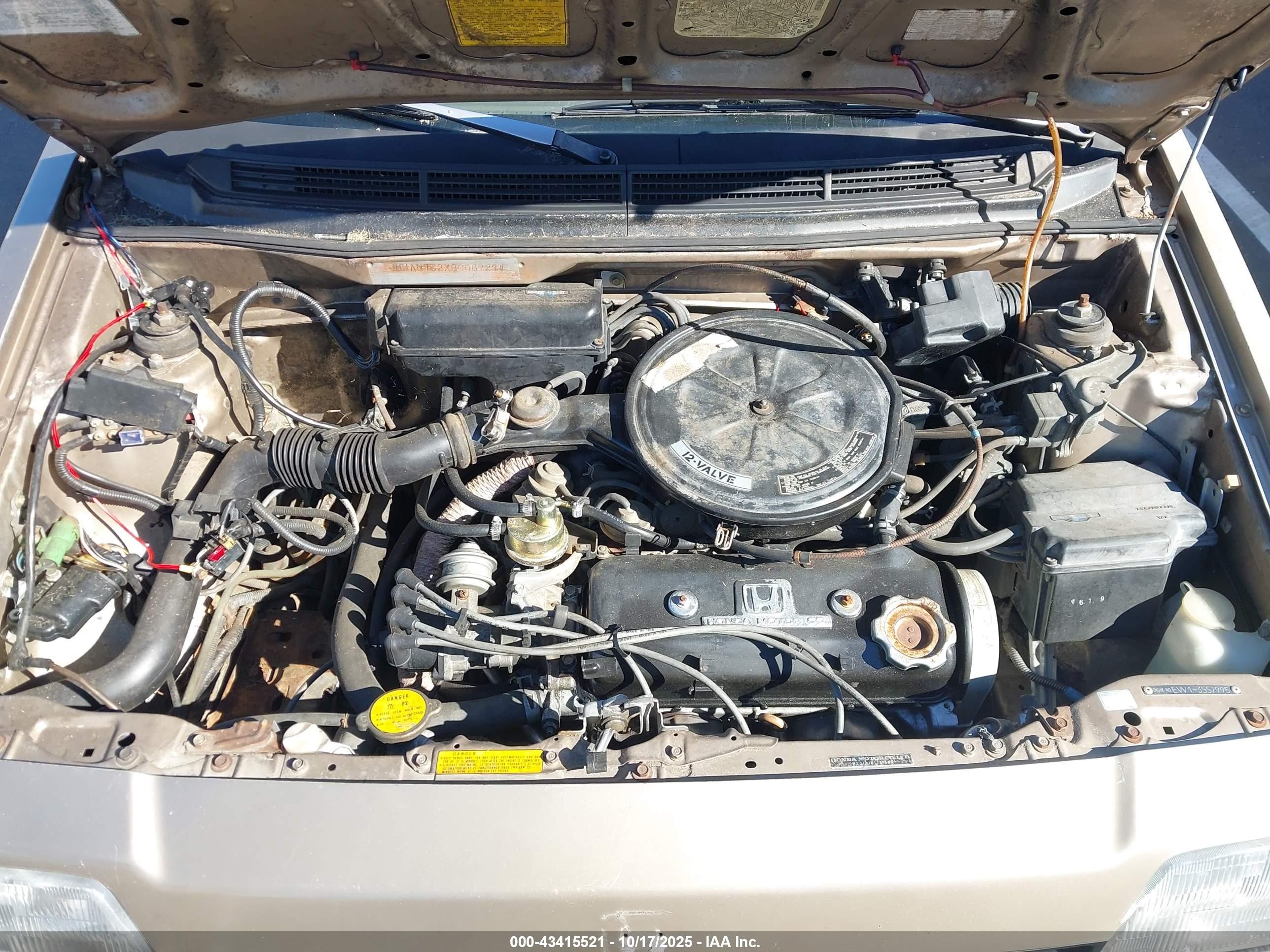 1986 Honda Civic 1500 Dx Gold vin: JHMAN752XGC007294