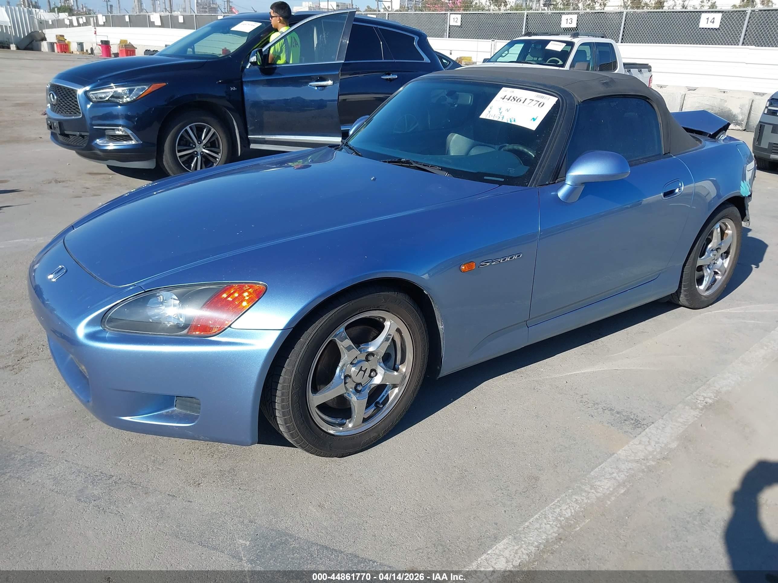 2002 Honda S2000 Light Blue vin: JHMAP11462T002987