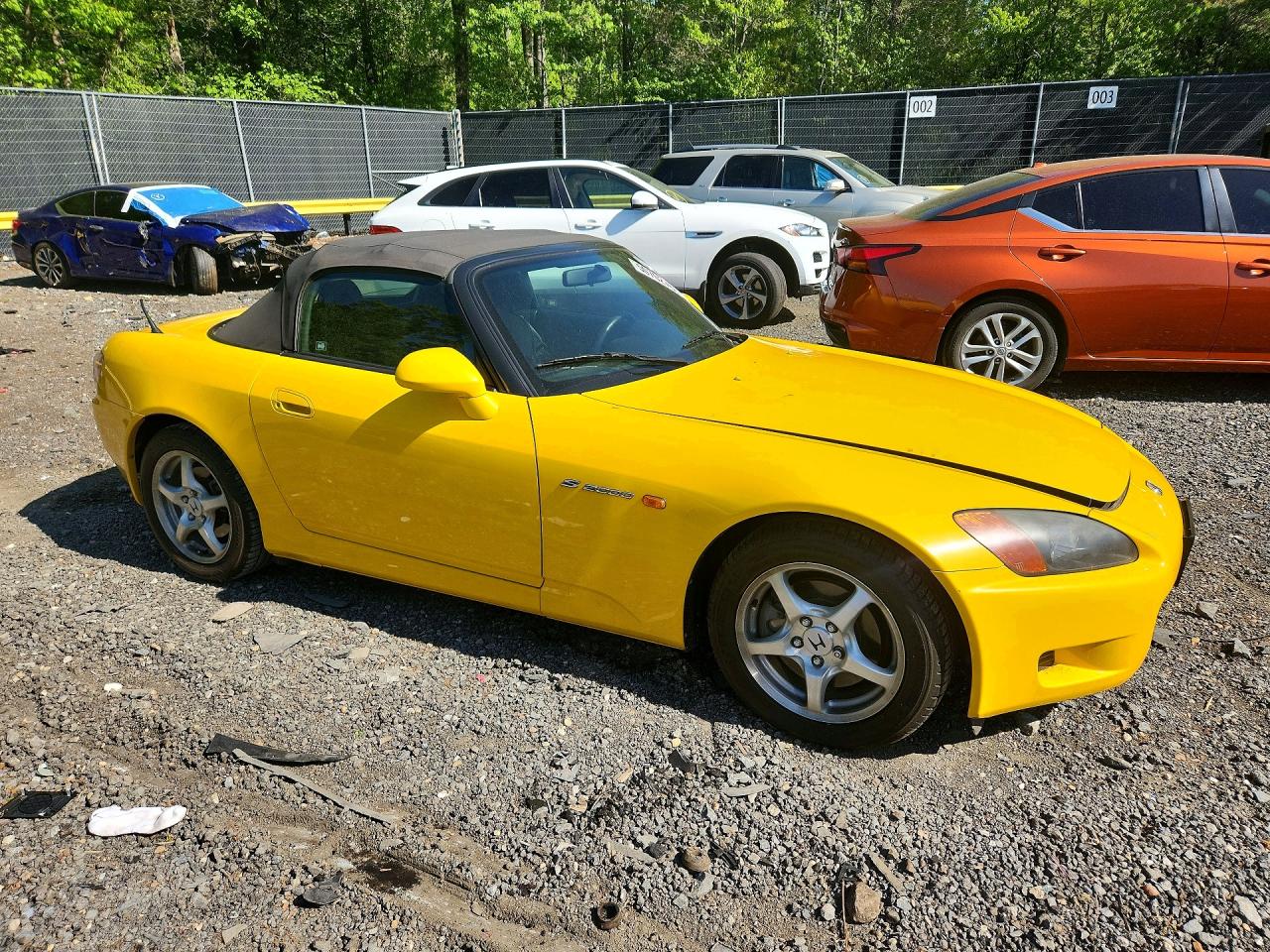2001 Honda S2000 Желтый vin: JHMAP11491T009379