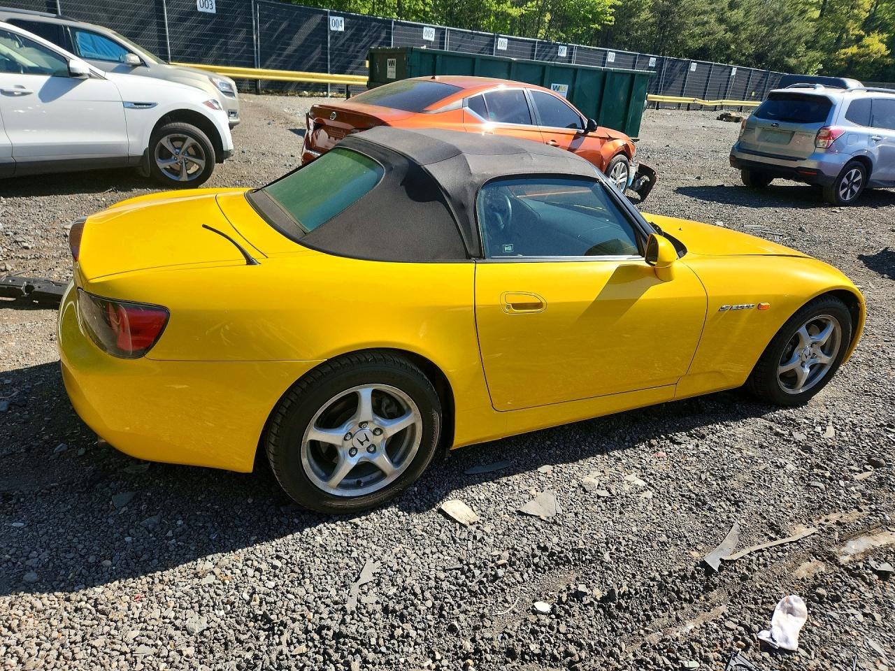 2001 Honda S2000 Желтый vin: JHMAP11491T009379