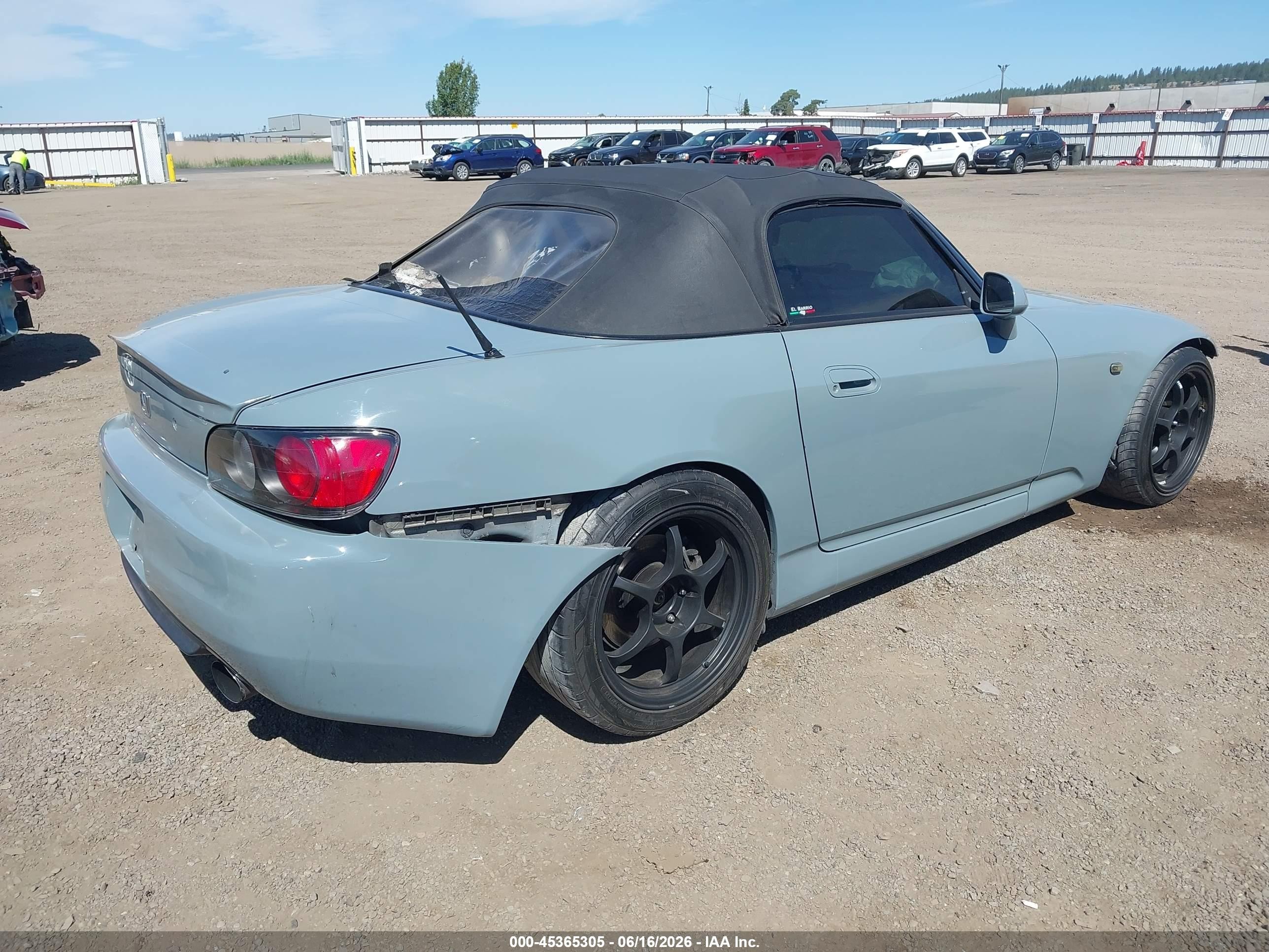 2000 Honda S2000   Light Blue vin: JHMAP1149YT001986