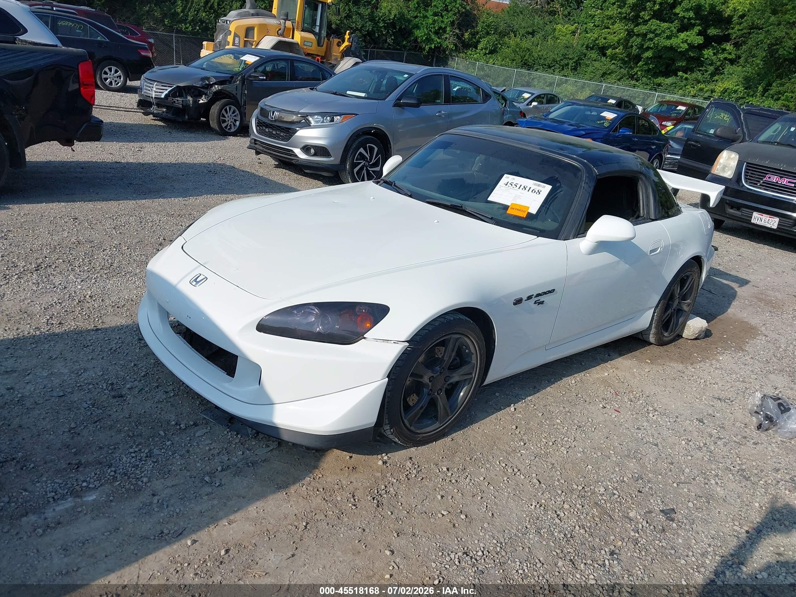 2008 Honda S2000 Cr White vin: JHMAP21268S001664