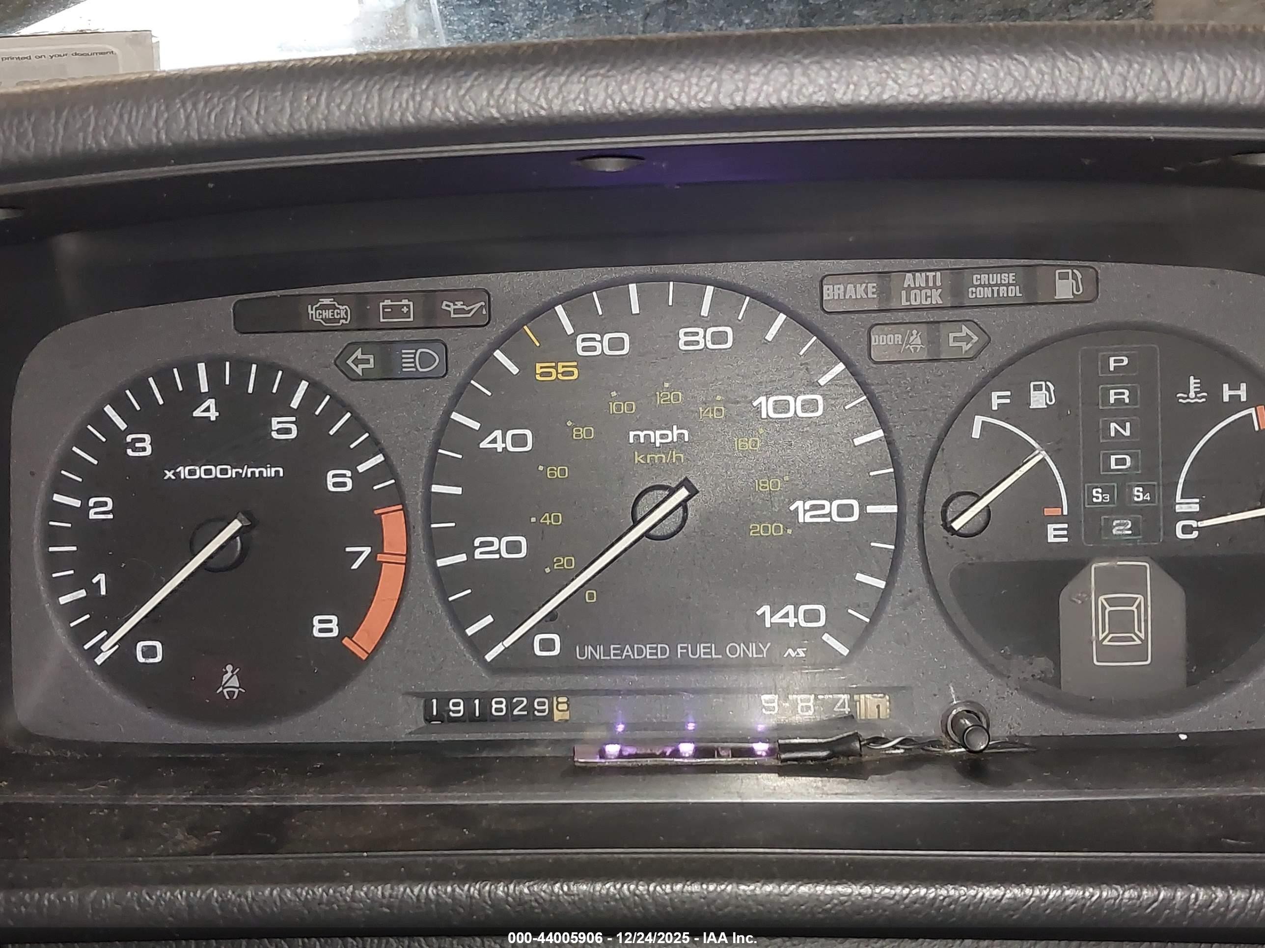 1991 Honda Prelude Si Alb/sr Black vin: JHMBA4251MC008939