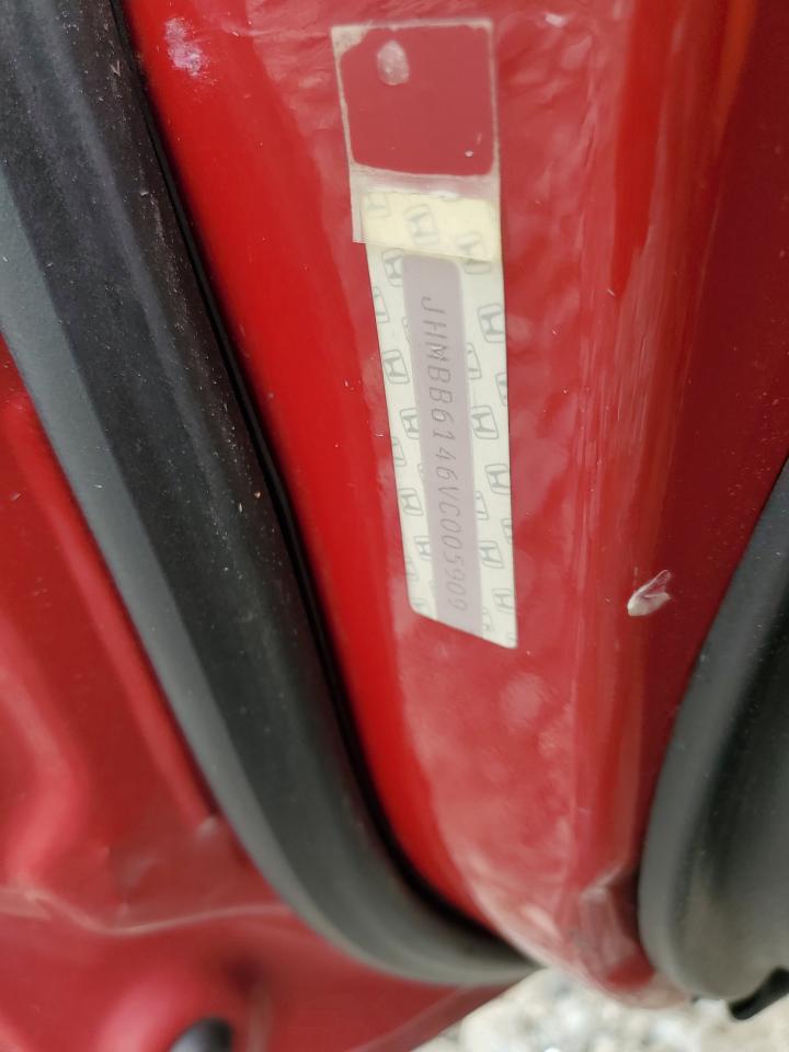 1997 Honda Prelude Red vin: JHMBB6146VC005909