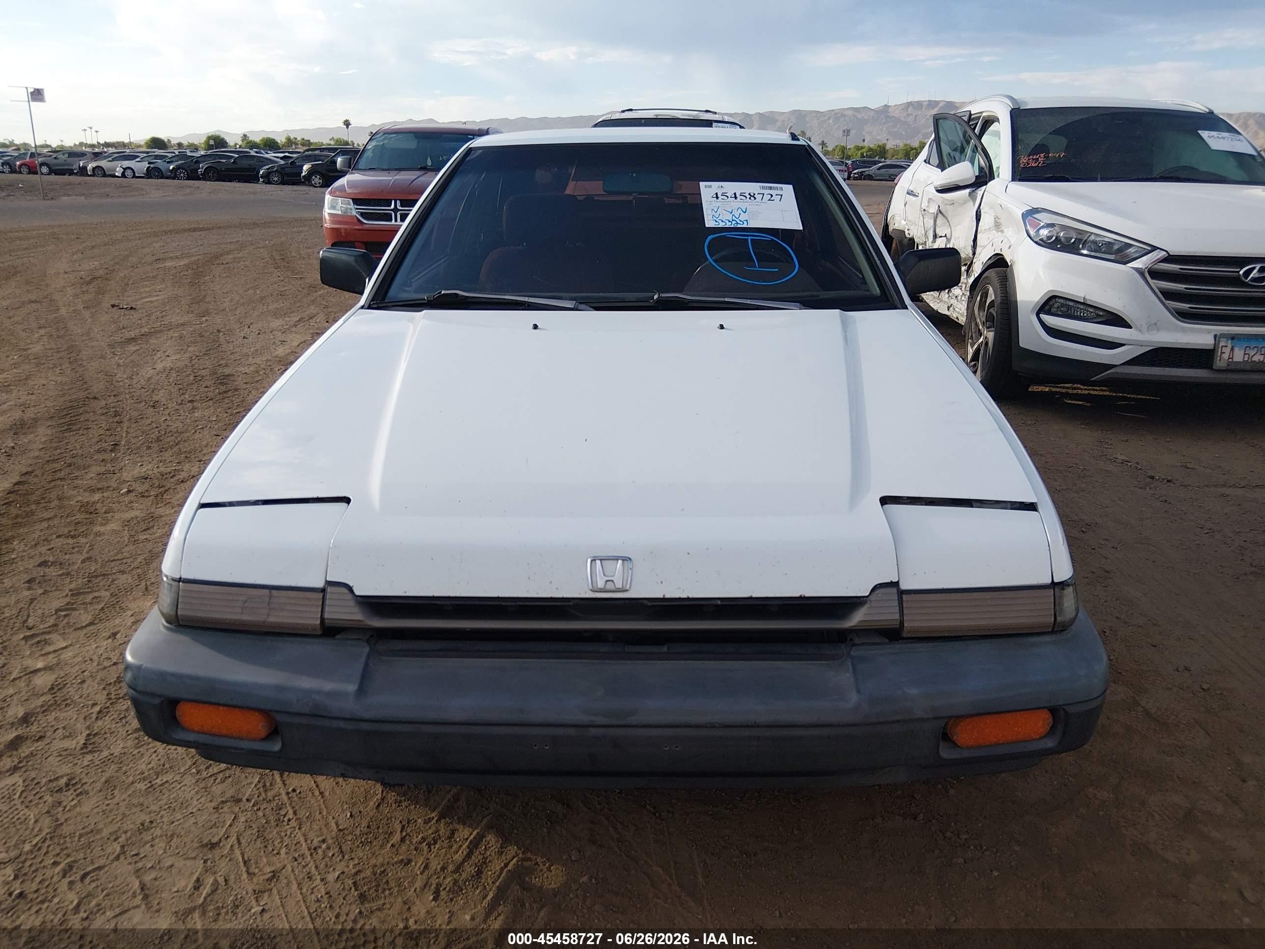 1989 Honda Accord Dx White vin: JHMCA5468KC013701