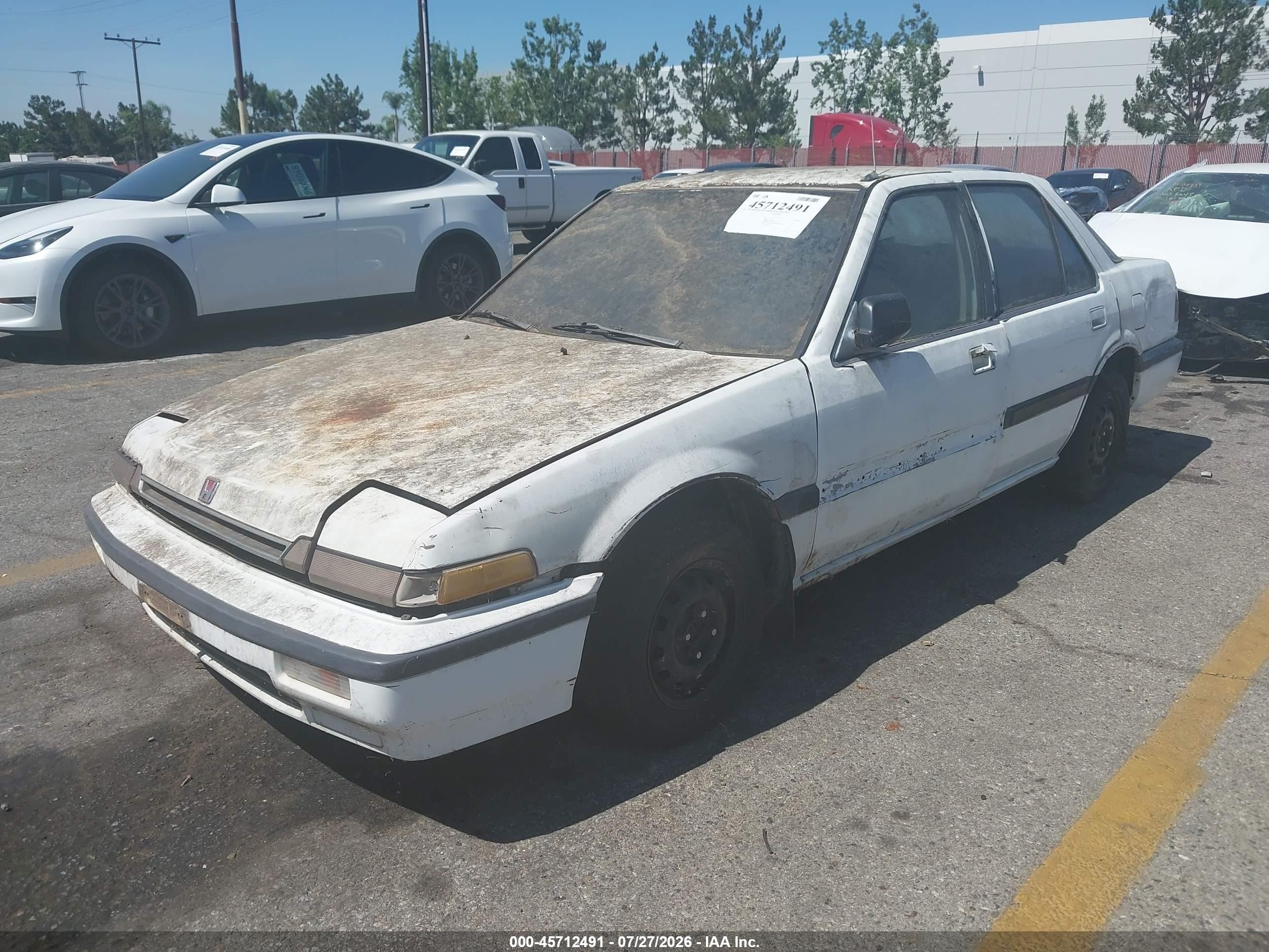 1987 Honda Accord Lx White vin: JHMCA5531HC091959