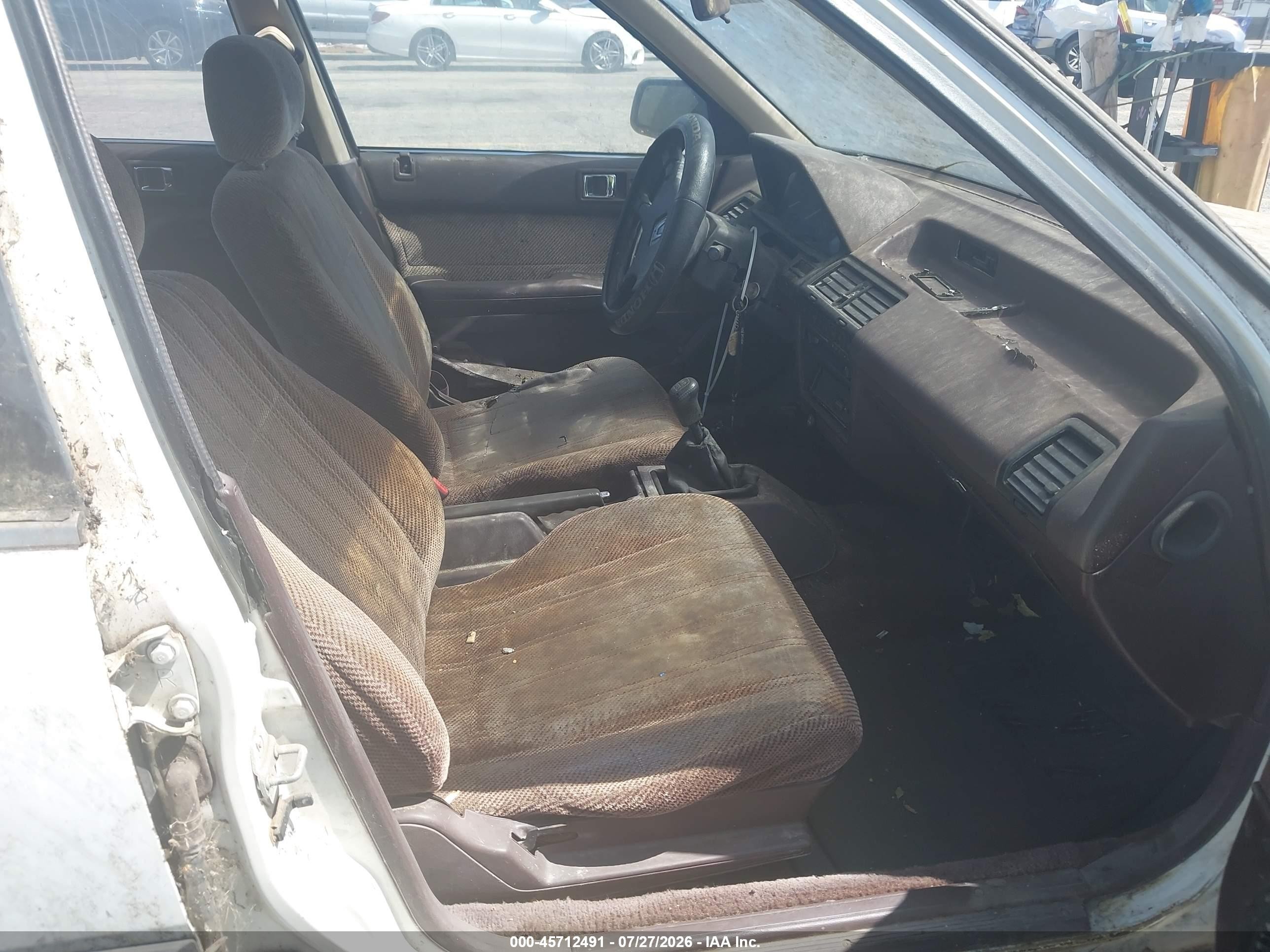 1987 Honda Accord Lx White vin: JHMCA5531HC091959