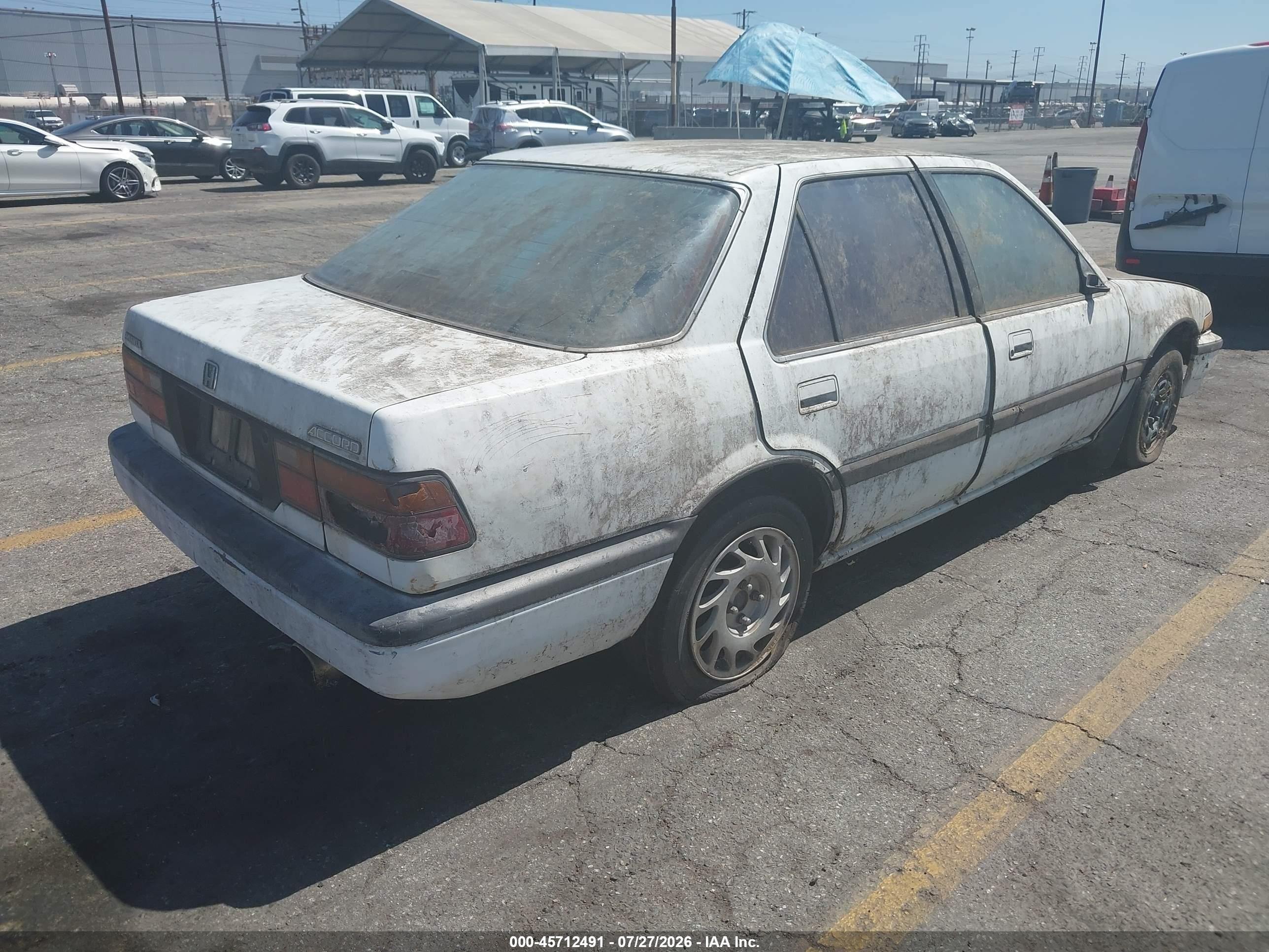 1987 Honda Accord Lx White vin: JHMCA5531HC091959