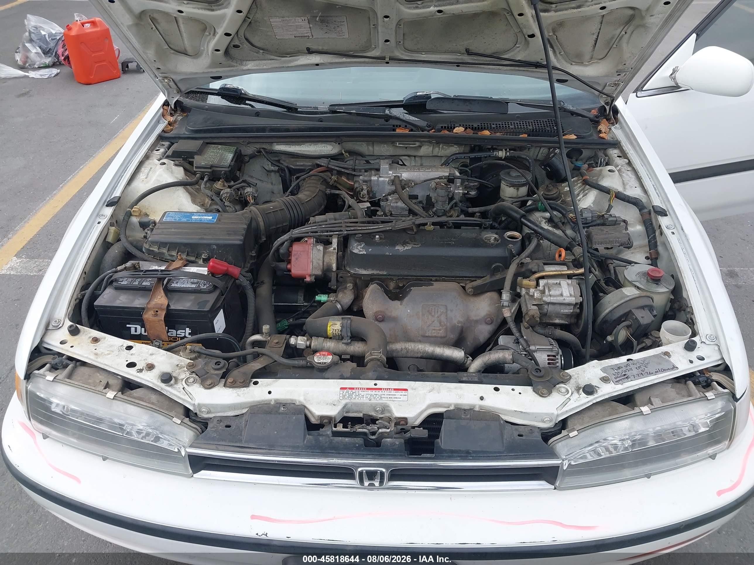 1992 Honda Accord Lx/ex White vin: JHMCB7652NC035095